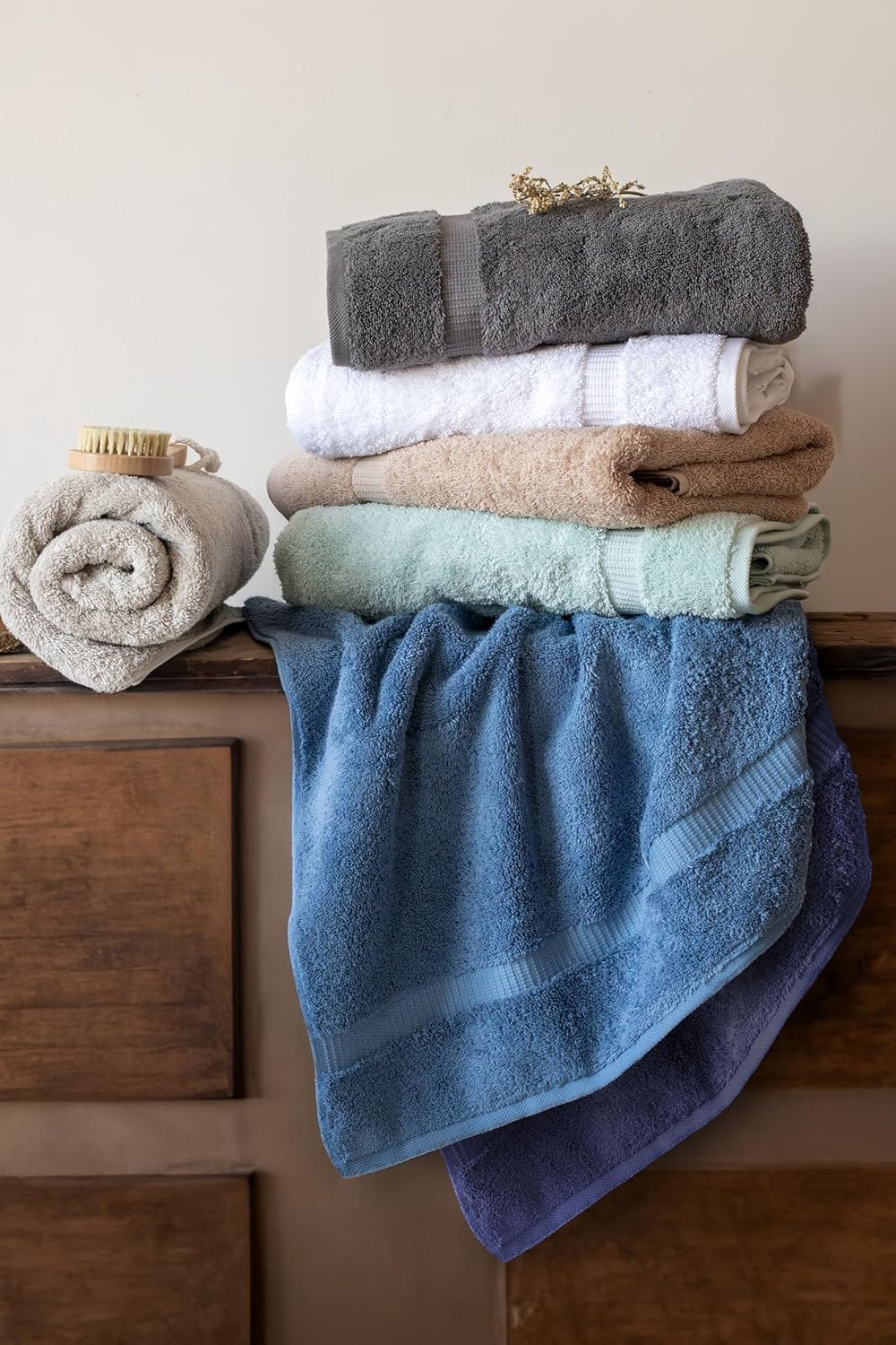 SALBAKOS Premium 4 Piece Bath Towel Set - Gray