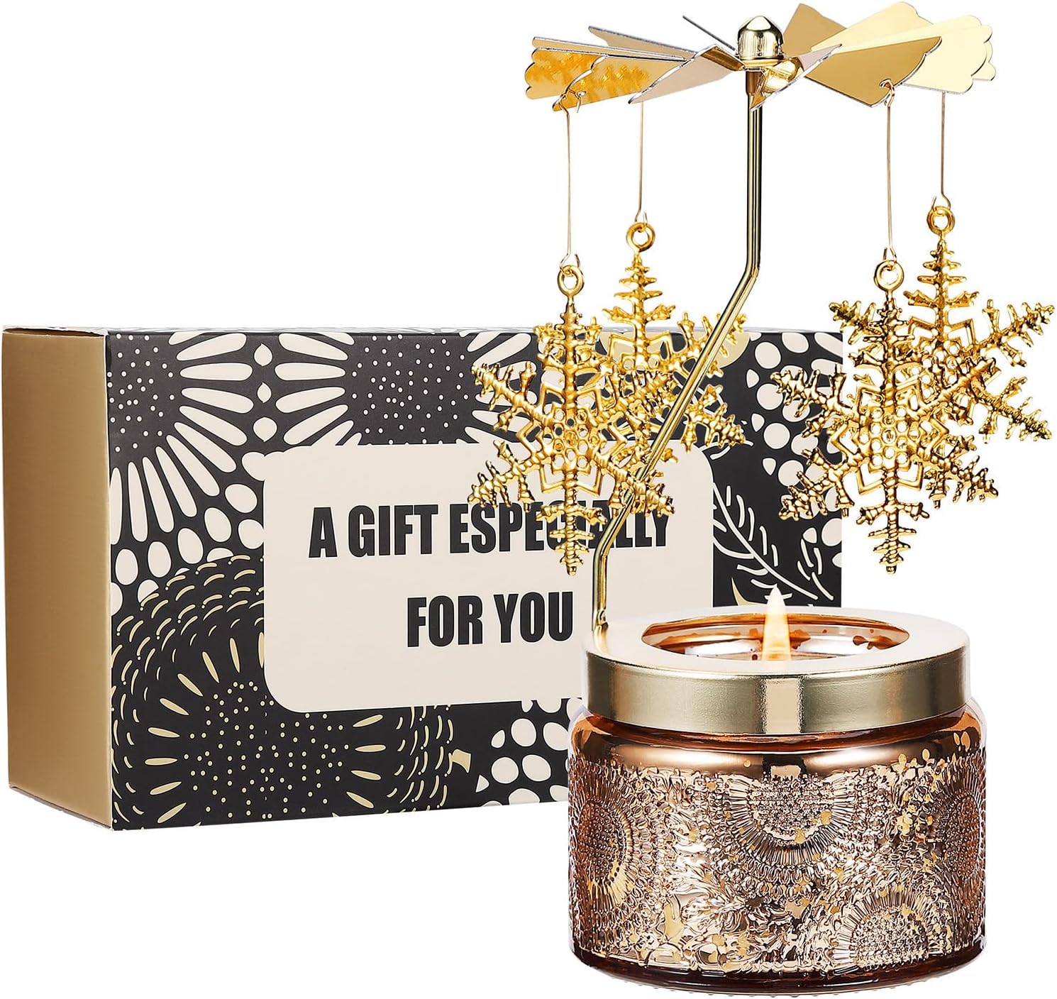 DAISRED Rotatable Scented Candle with Snowflake Design