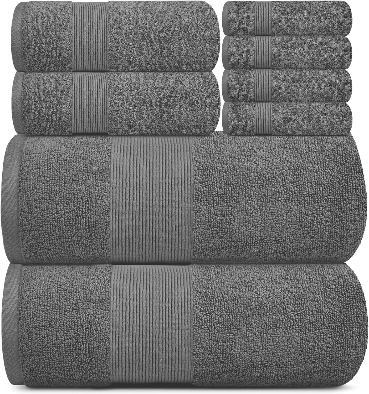 White Classic Resort Collection 8-Piece Towel Set
