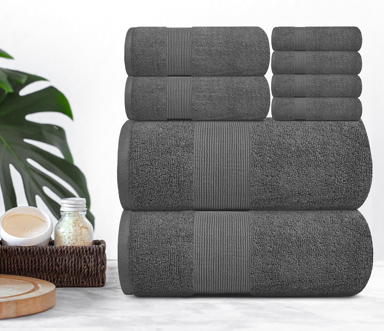 White Classic Resort Collection 8-Piece Towel Set