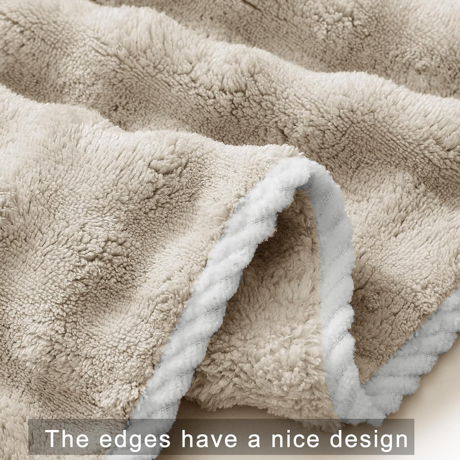 HVMS Oversized Bath Towels 40x80 Inches 6PCS Beige
