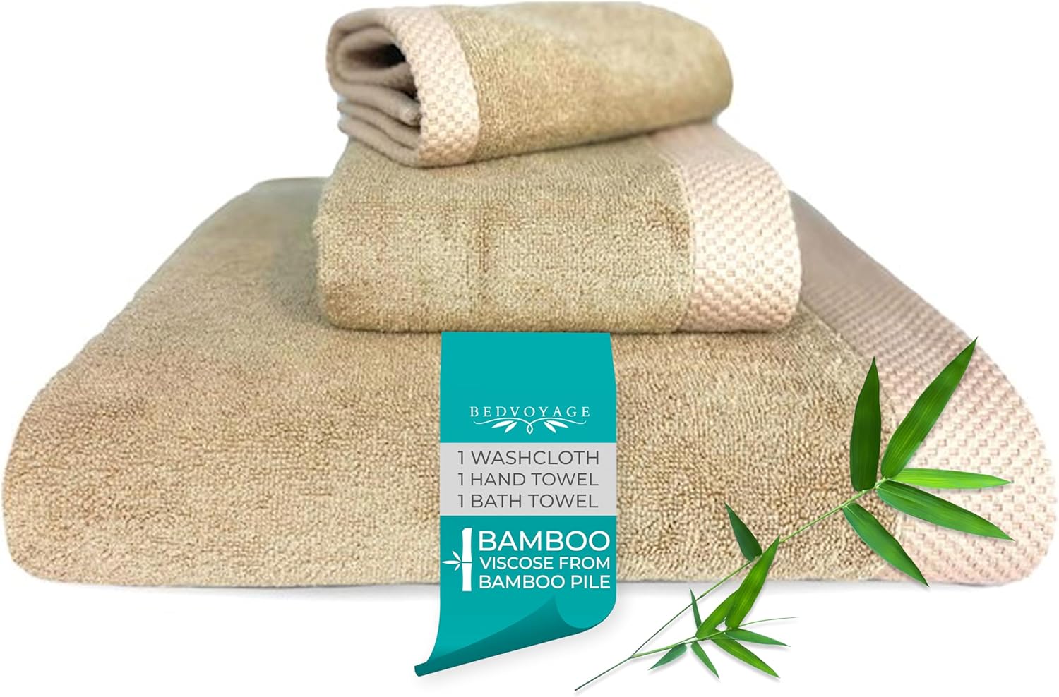 BedVoyage Luxury 3pc Bamboo Viscose Towel Set