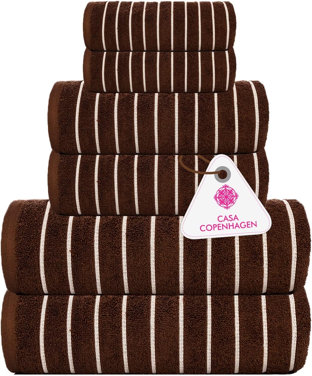 Casa Copenhagen 6-Piece Towel Set - Soft Egyptian Cotton