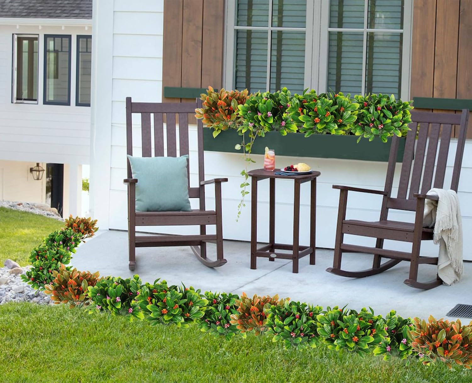 RECUTMS Artificial Ferns Greenery Bushes for Home Decor