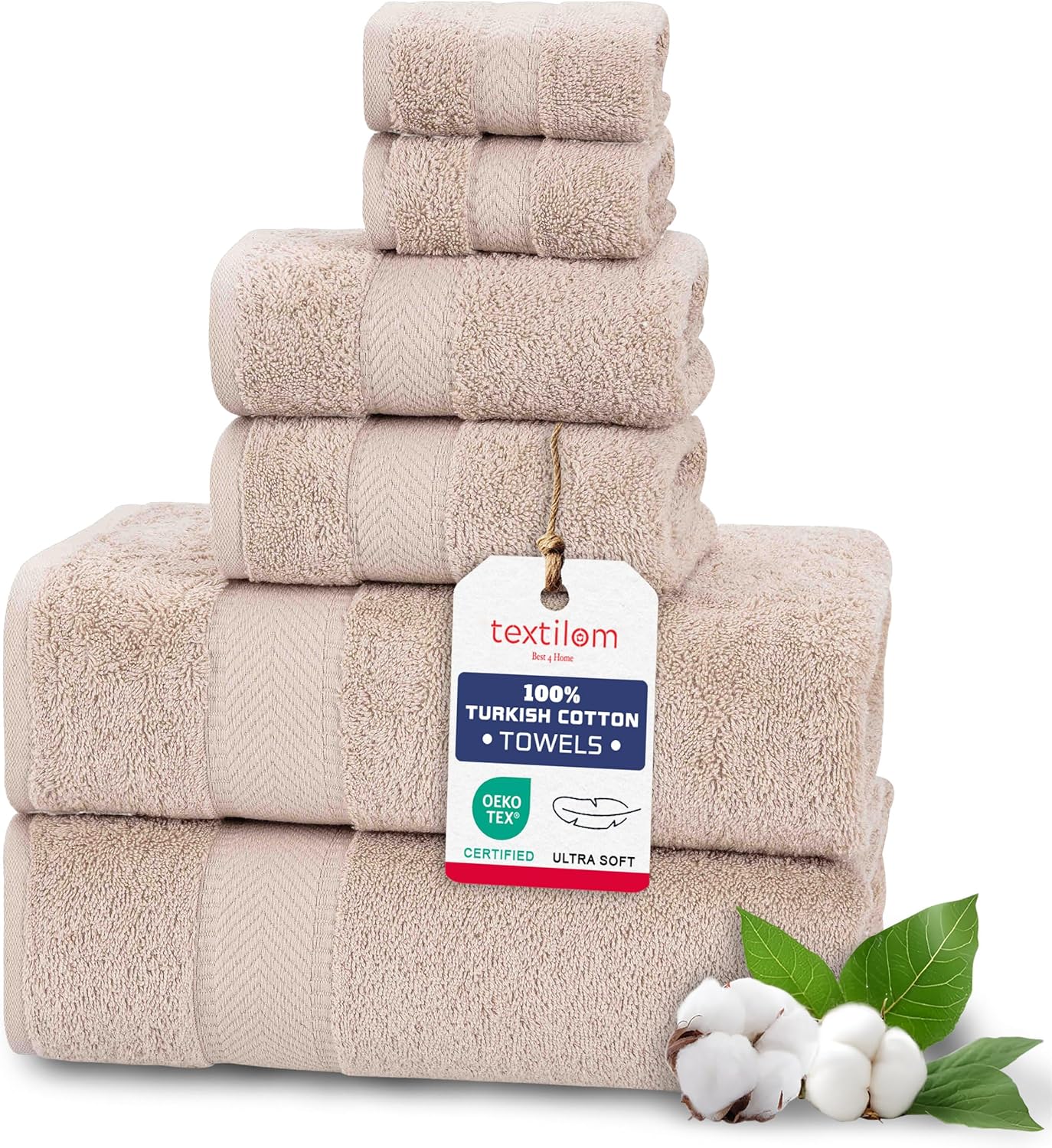 Textilom 6 Pcs Bath Towel Set - Hotel Spa Quality
