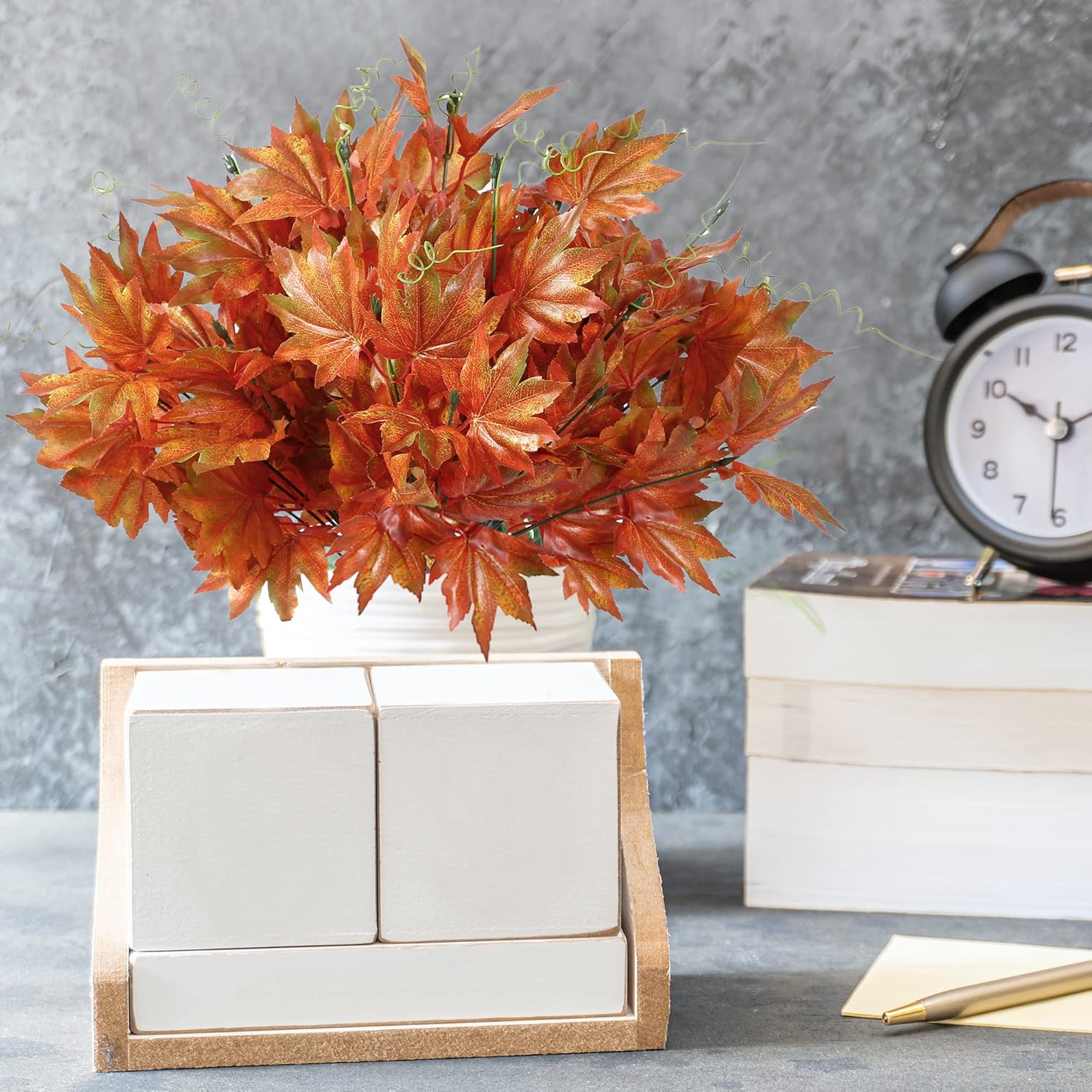 Sggvecsy Artificial Maple Leaf Branches 4 Pcs Fall Decor
