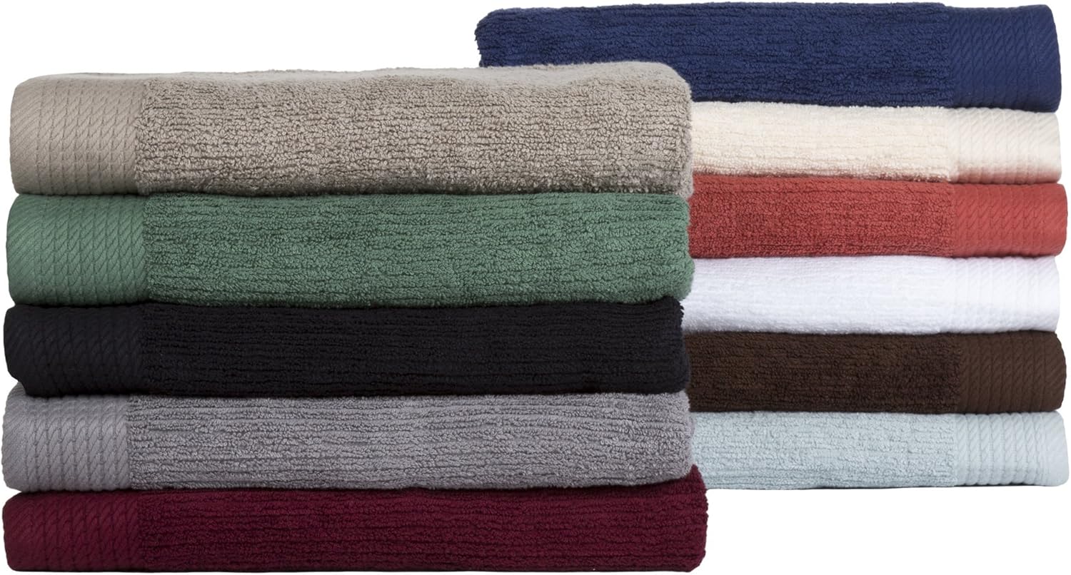 10-Piece Bath Towel Set - Silver Luxury Cotton Towels