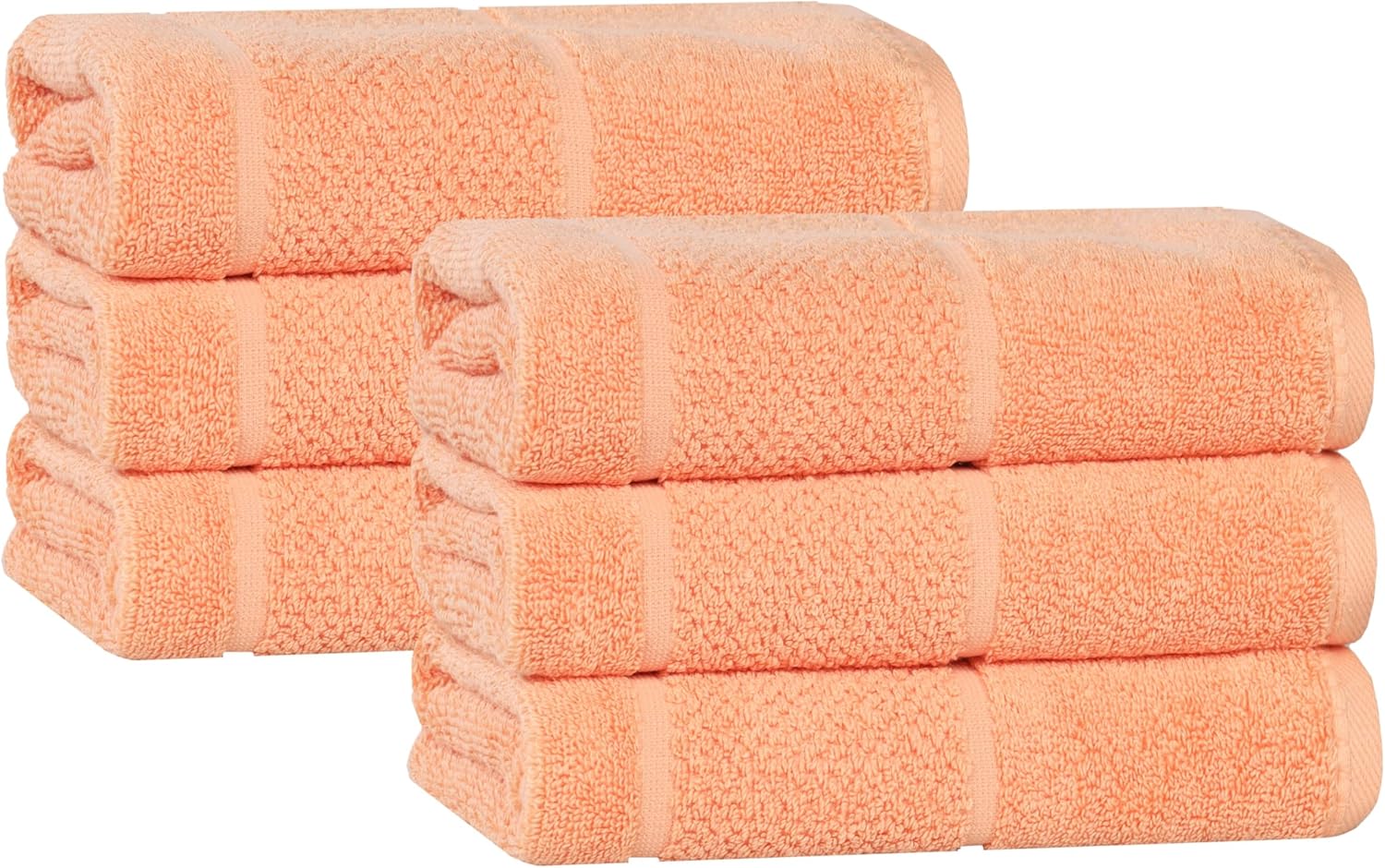 Superior Mile Smart Twist Viscose Cotton Blend Towels Set of 6 Peach