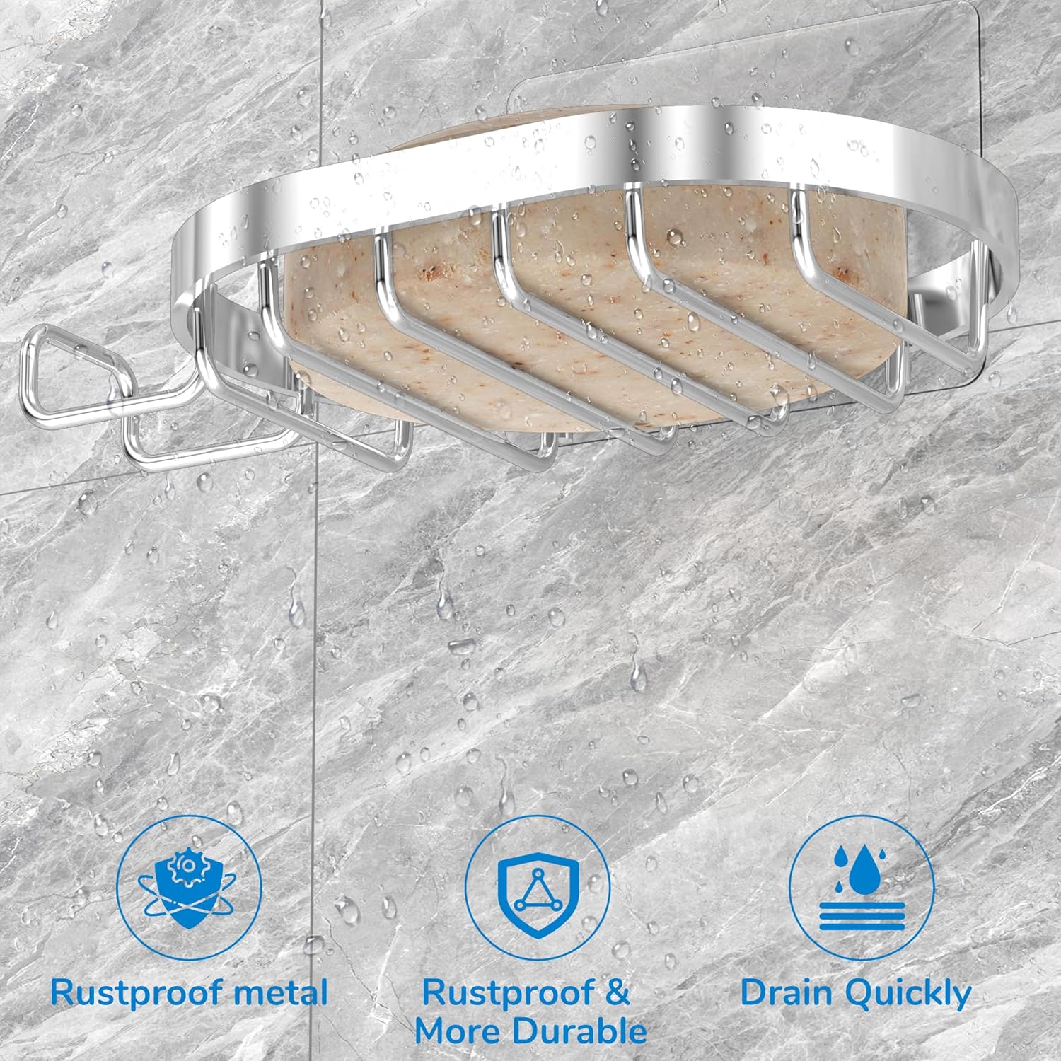 MASADI 304 Stainless Steel Wall Mounted Soap Dish Holder