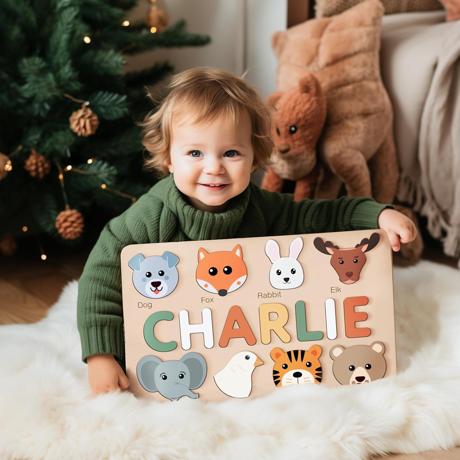 Zuzu Puzzle - Handcrafted Montessori Wooden Toy for 0-12 Month Babies