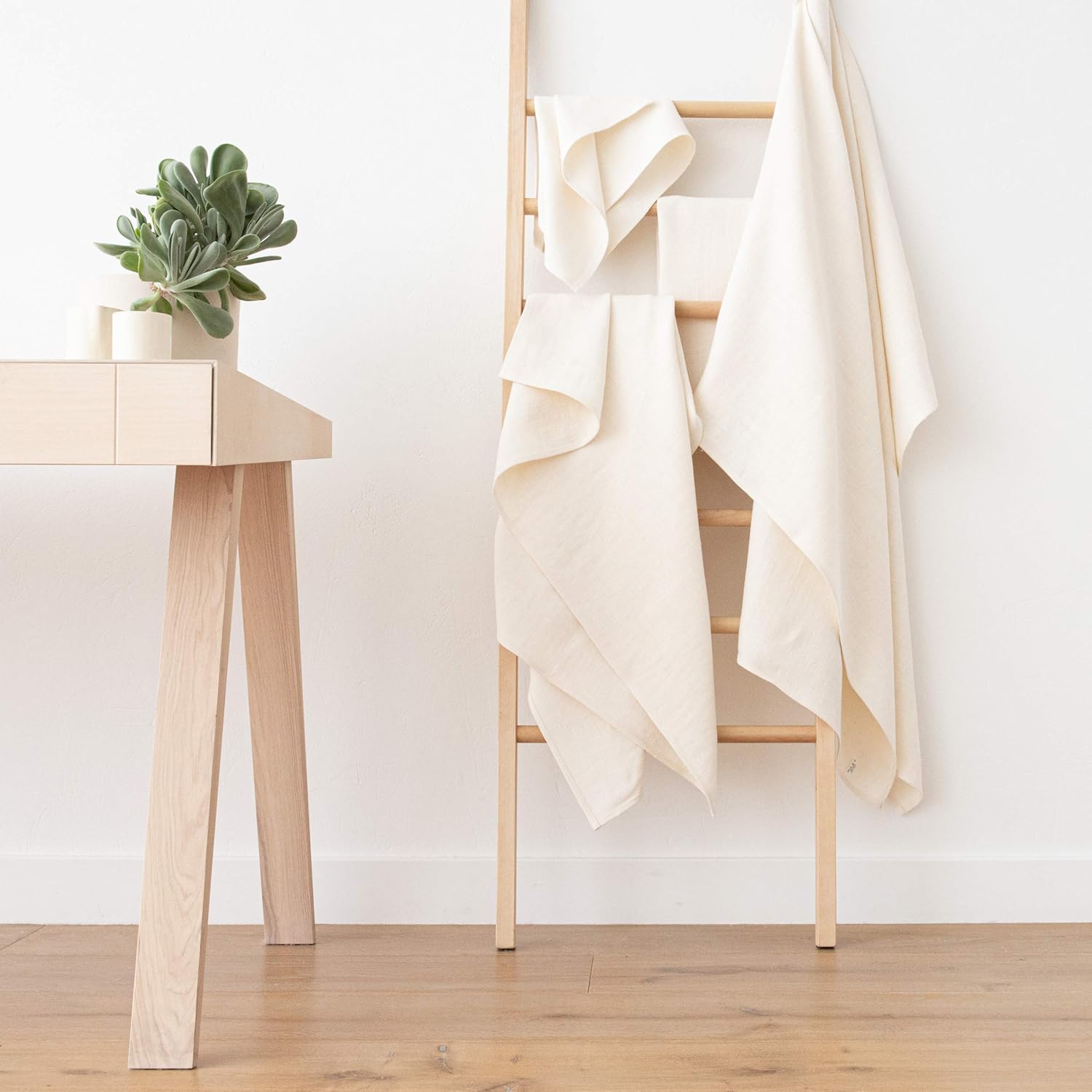 LinenMe Cream Lara Towel Set 2 Bath 2 Hand Towels