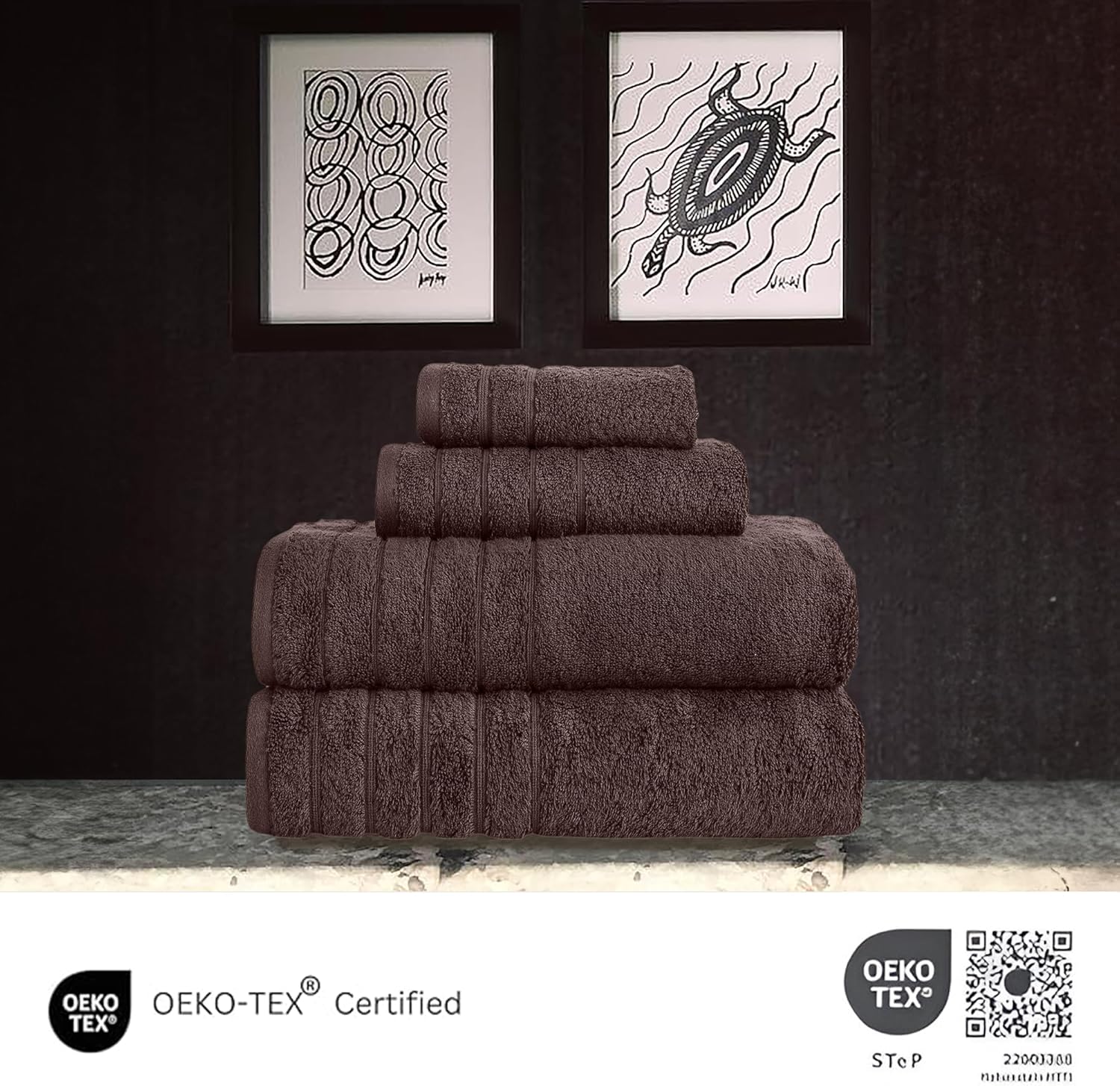 Towels Beyond Luxury 4 Piece Towel Set Chocolate
