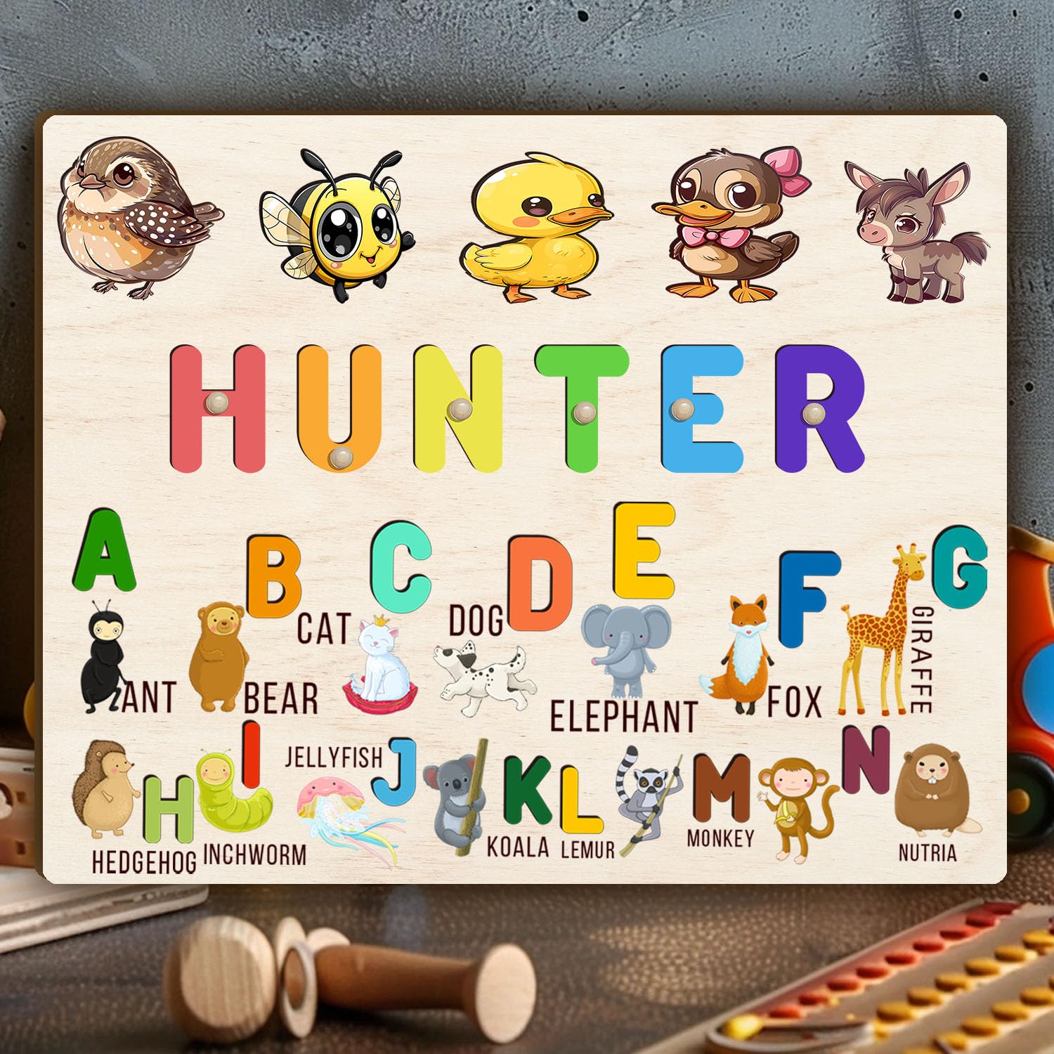 Personalized Wooden Name Puzzle for Baby Boy