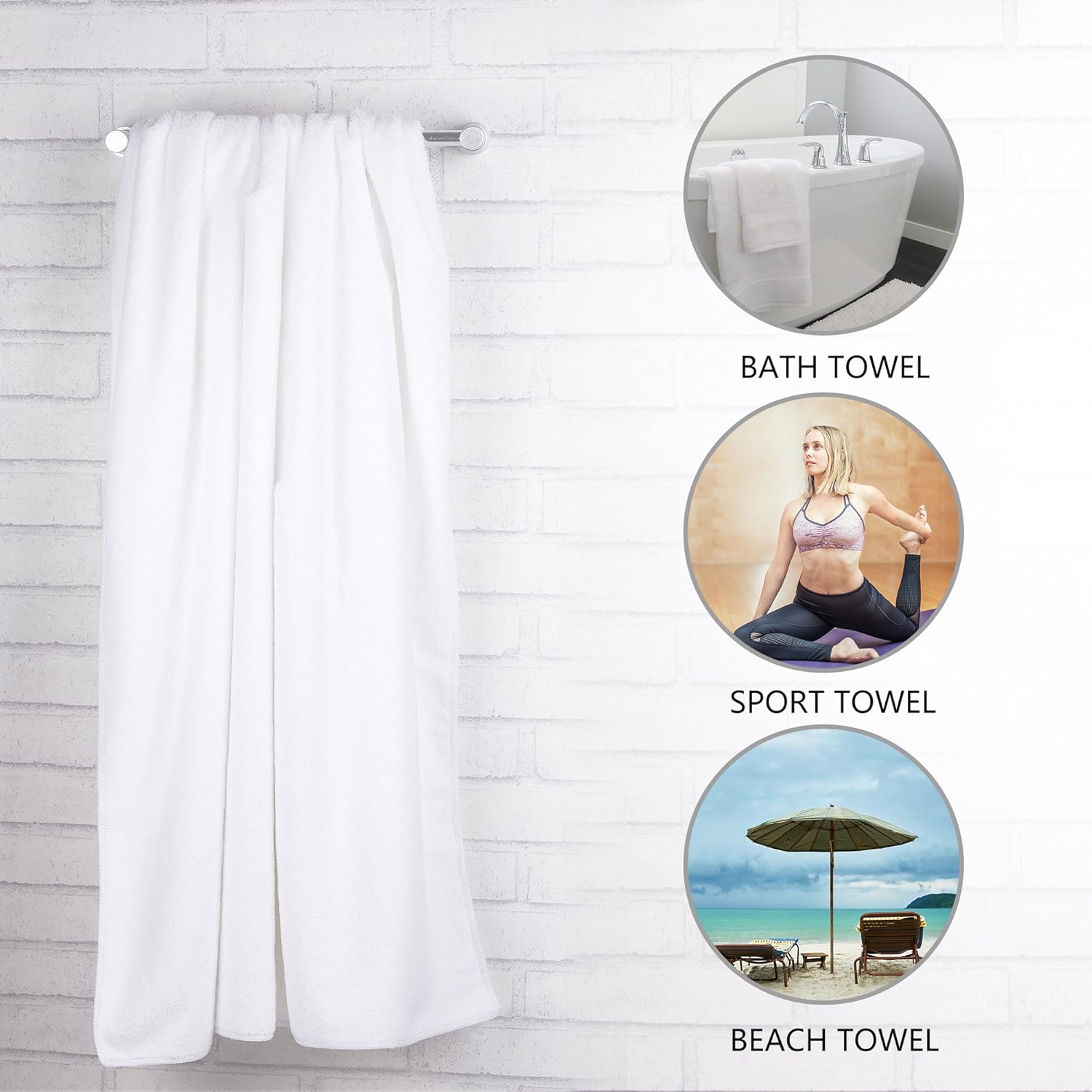 JML Luxury Spa Bath Towels 2 Pack 30x60 - 350GSM Plush Fleece Set