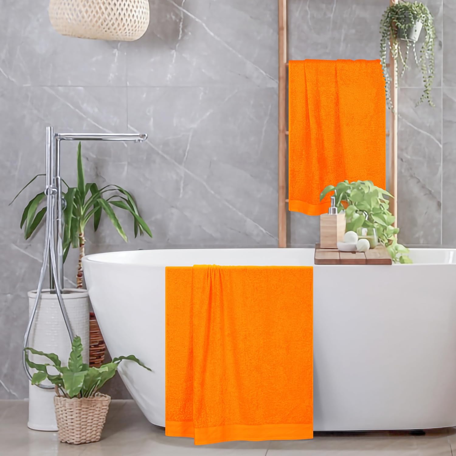 MALLONI HOME 2 Pack Cotton Bath Towels 28x55 Inches