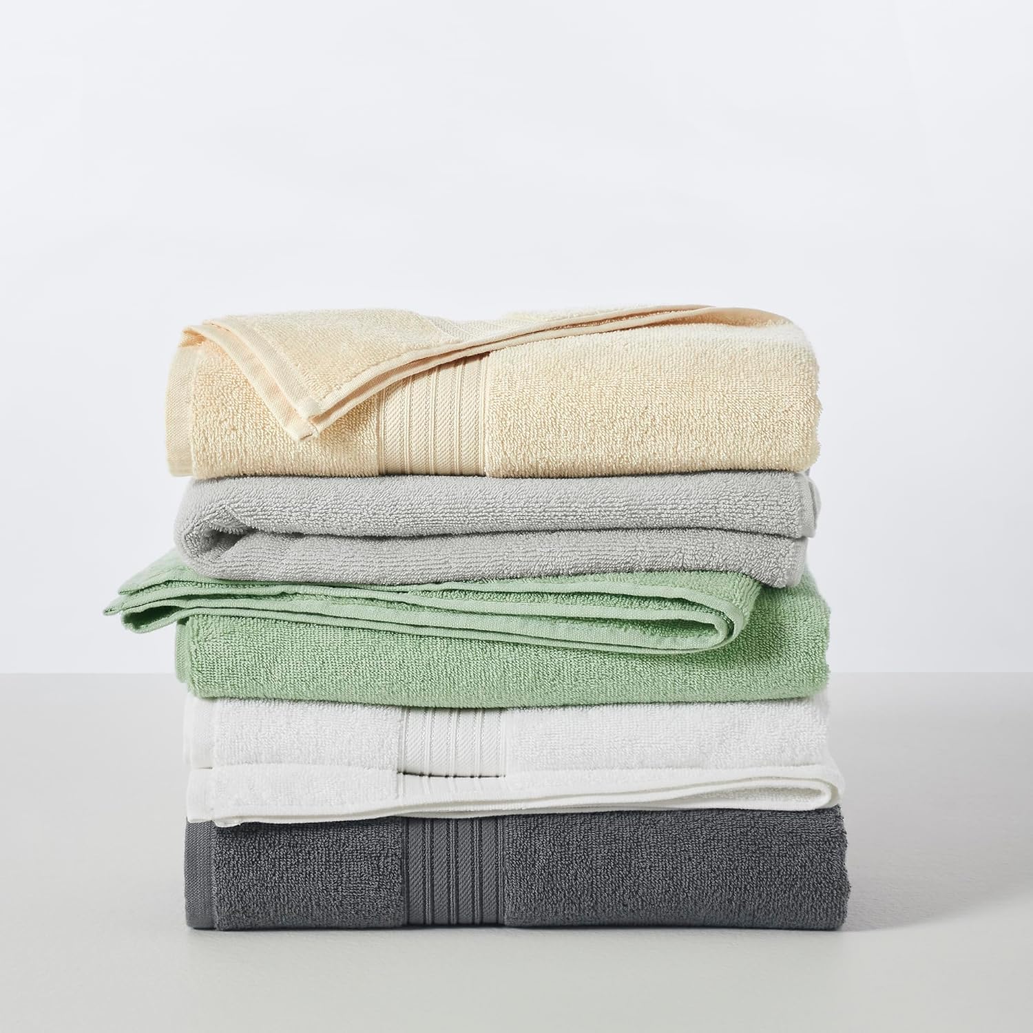 Great Bay Home Grey Bath Towel Set 6 Piece