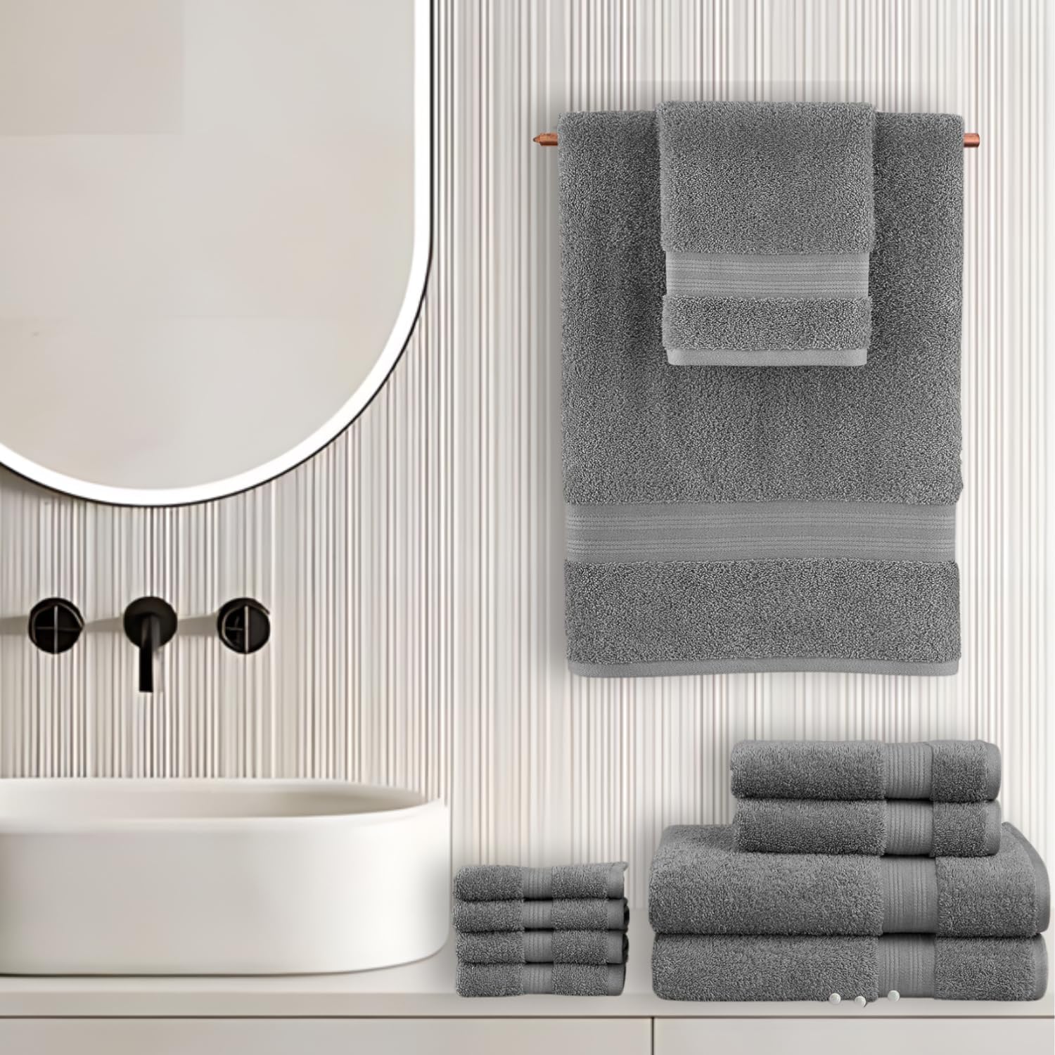 EuroSpa 4 Pack Premium Bath Towels Set - 30x54 Inches