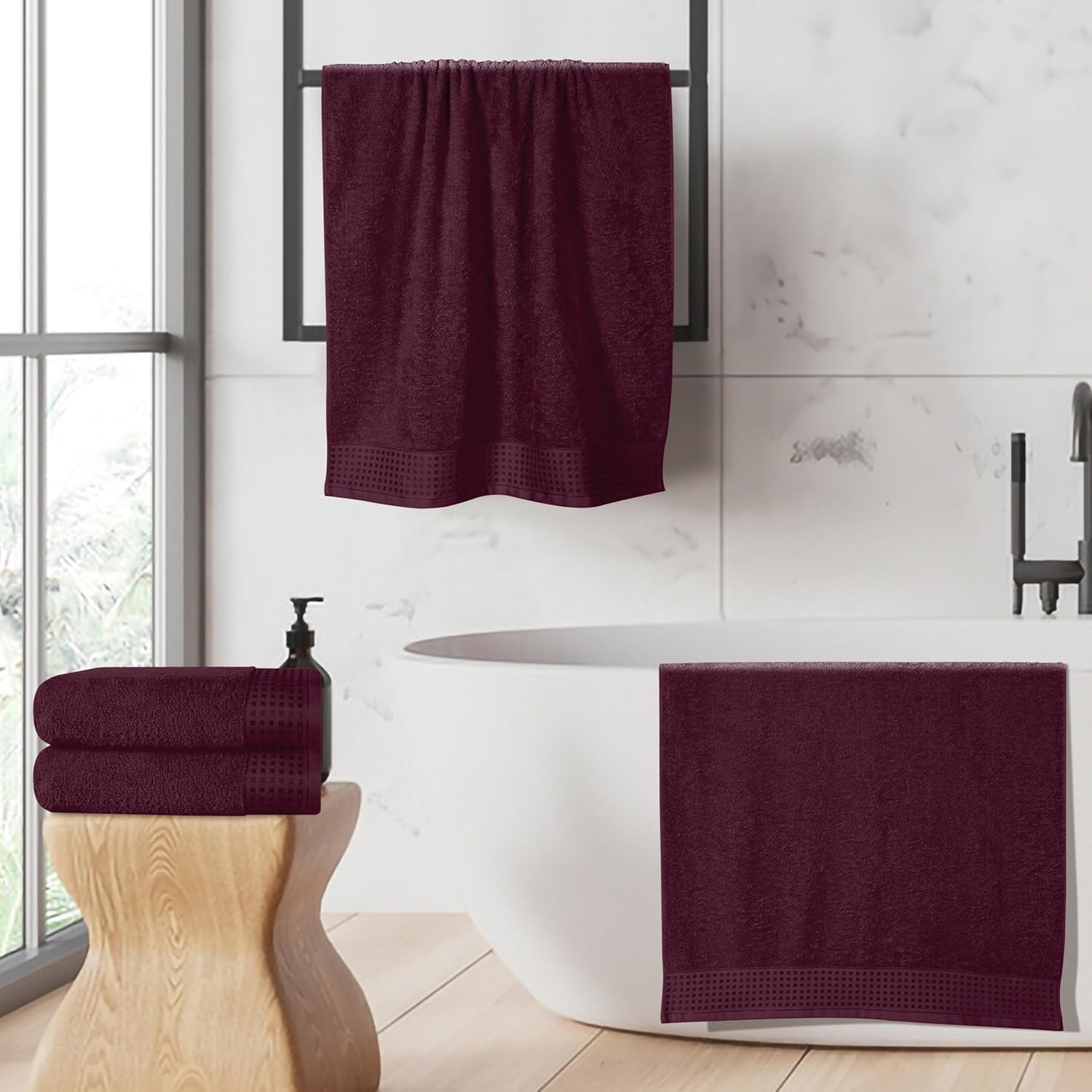 GLAMBURG Ultra Soft 4 Pack Bath Towels Set 27x54 Inches
