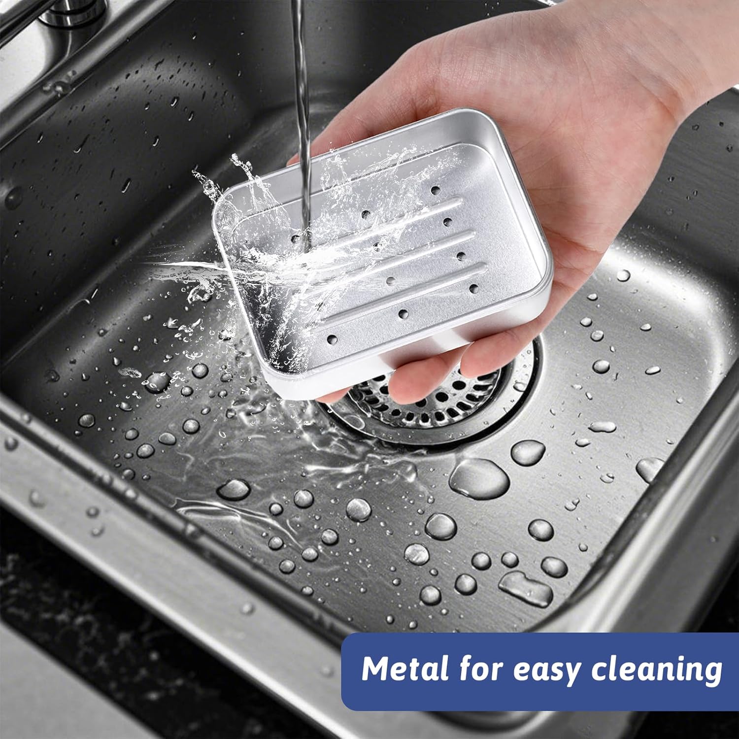 Durable Aluminum Soap Case with Lid for Travel