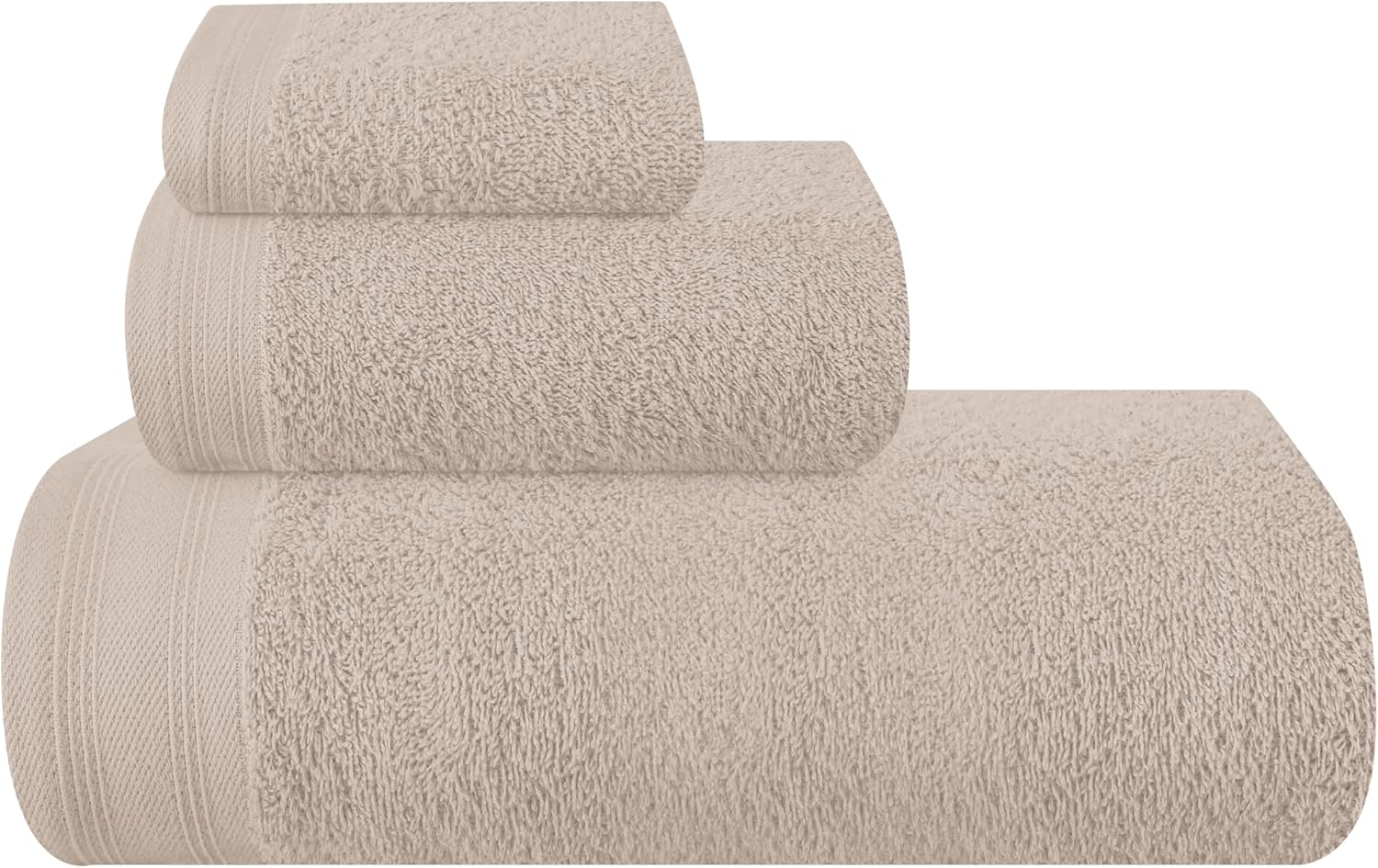 Ultra Soft 3 Pack Cotton Towel Set - Tan 1