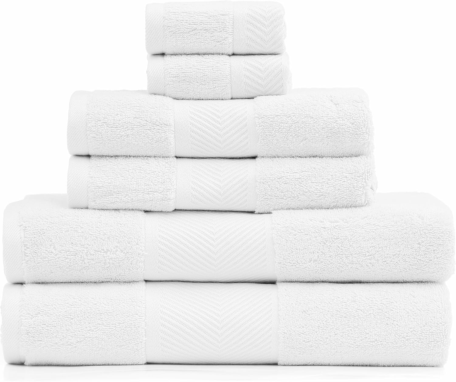 SimpleOpulence 6-Piece Cotton Towel Set - Soft Durable