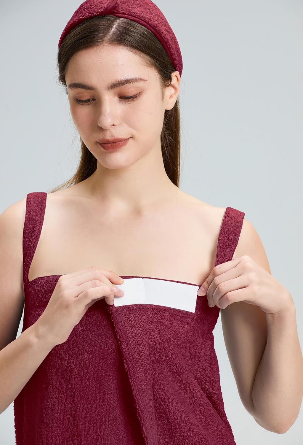 SIORO Womens Spa Towel Wrap with Straps and Adjustable Closure