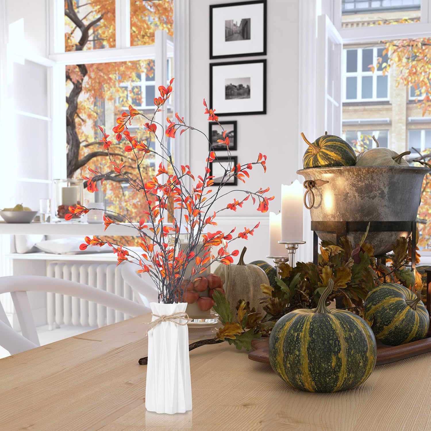 Riceshoot 6 Pcs Artificial Autumn Leaves Branches