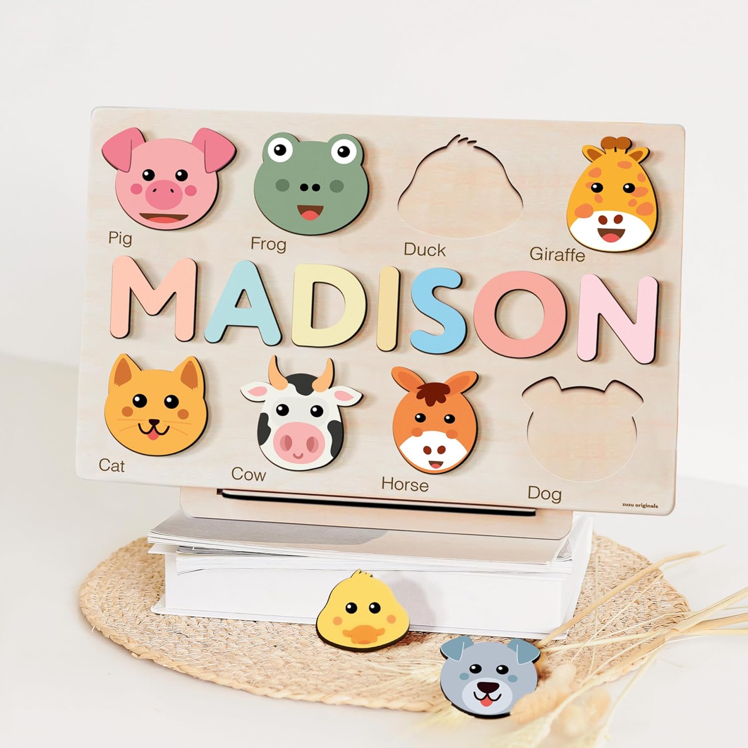 Zuzu Puzzle Personalized Wooden Name Puzzle for Toddlers