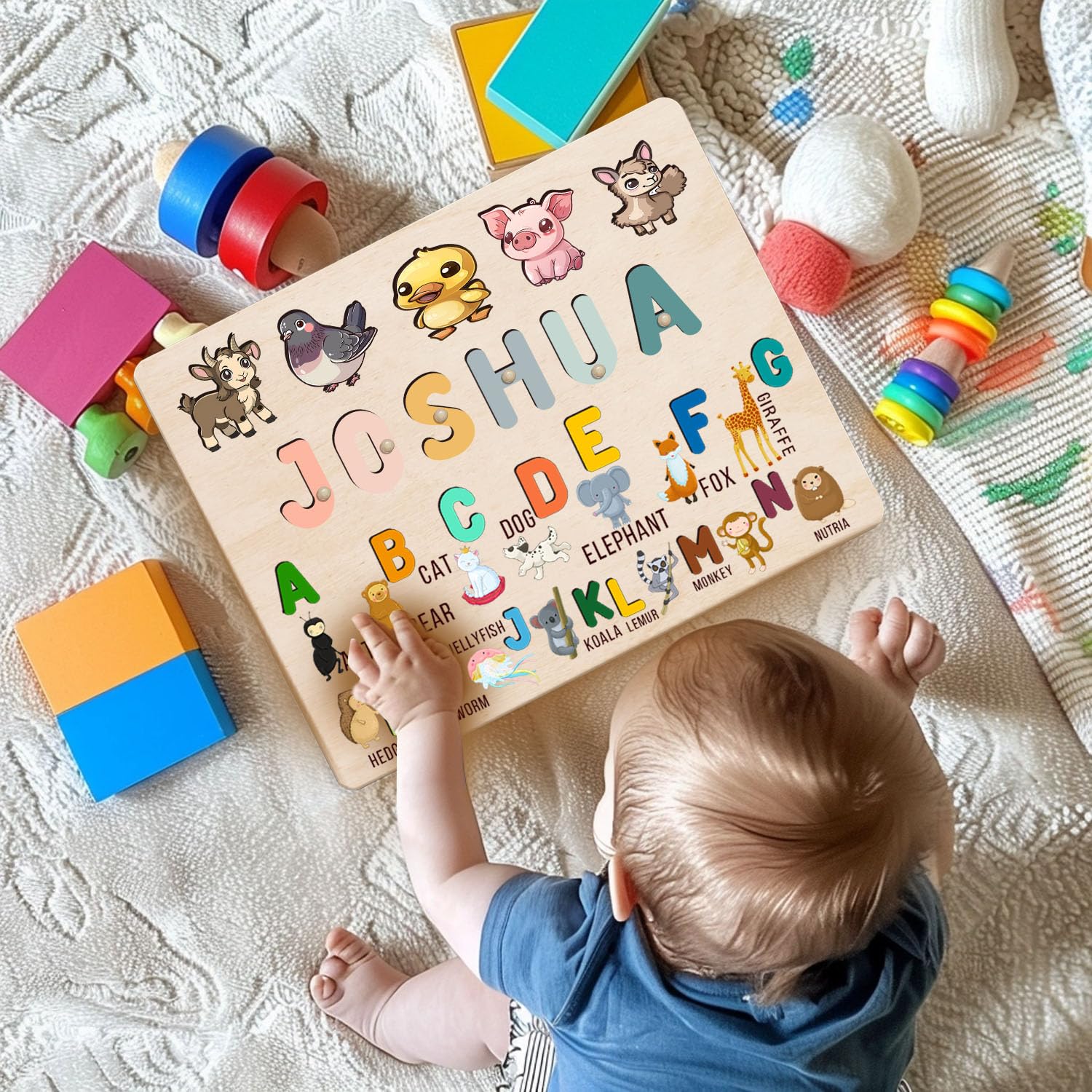 Personalized Wooden Name Puzzles for Toddlers 1-3