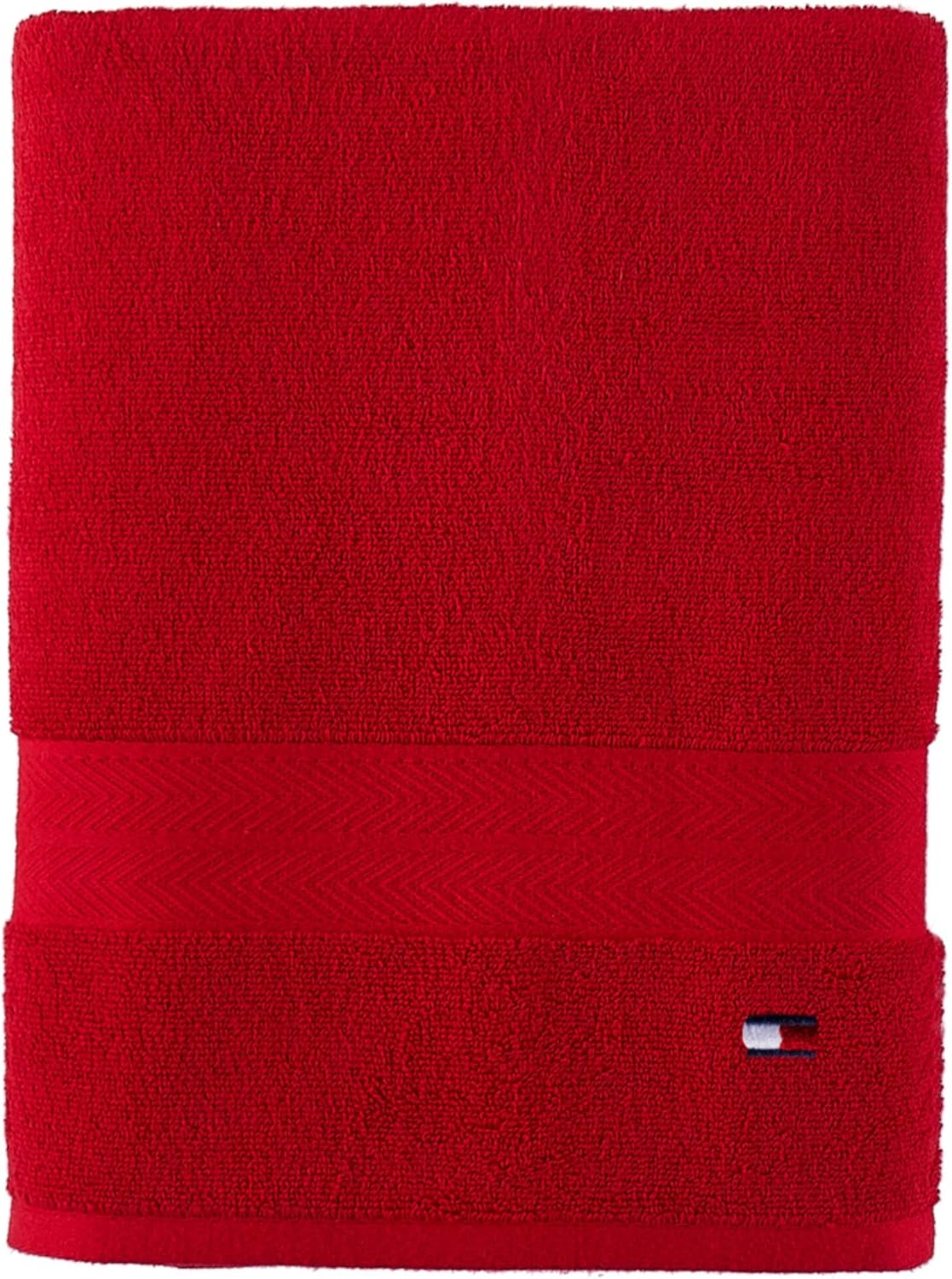 Tommy Hilfiger Solid Bath Towel 30 X 54 Inches Chinese Red