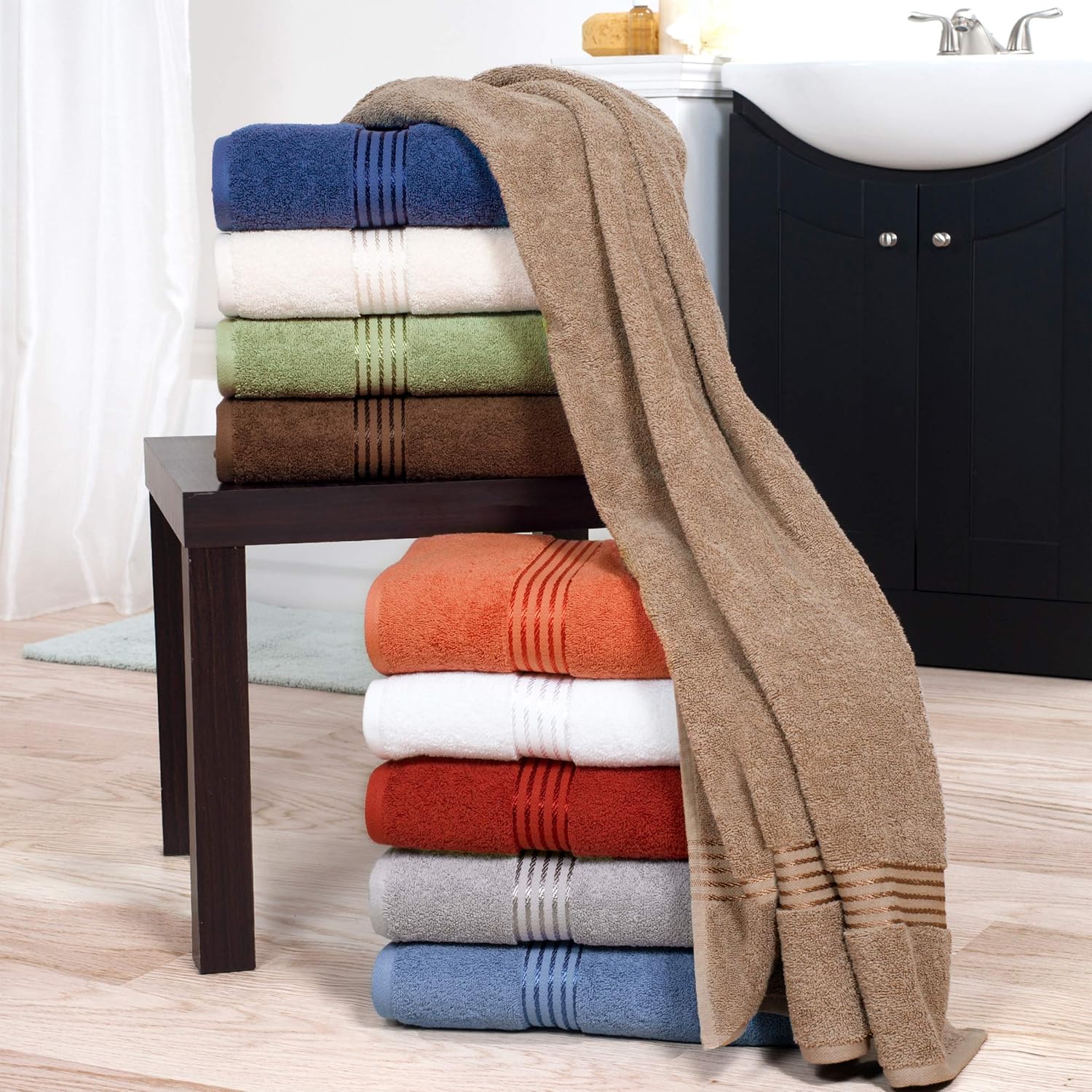 Lavish Home 100 Cotton Hotel Towel Set - Taupe