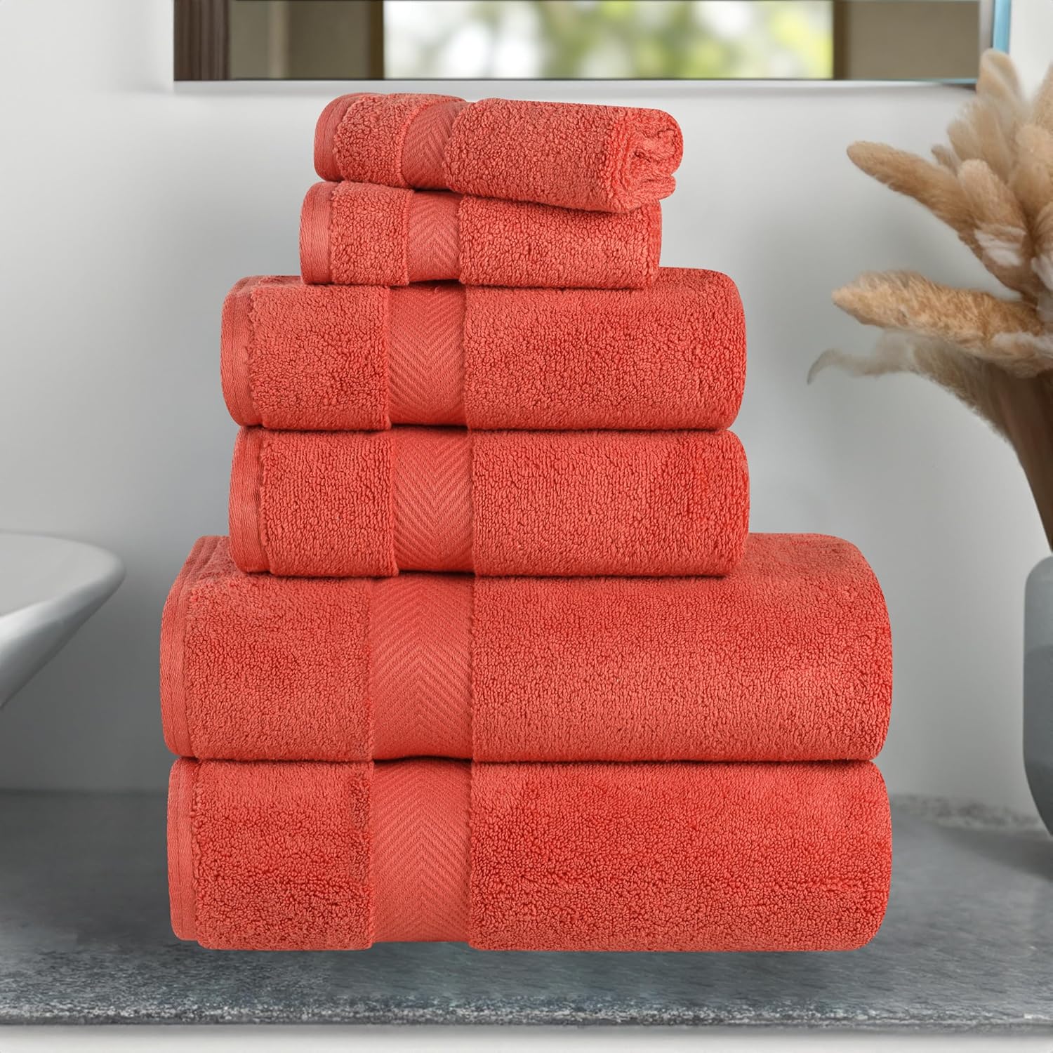 Superior Zero Twist Cotton Towel Set 6 Piece