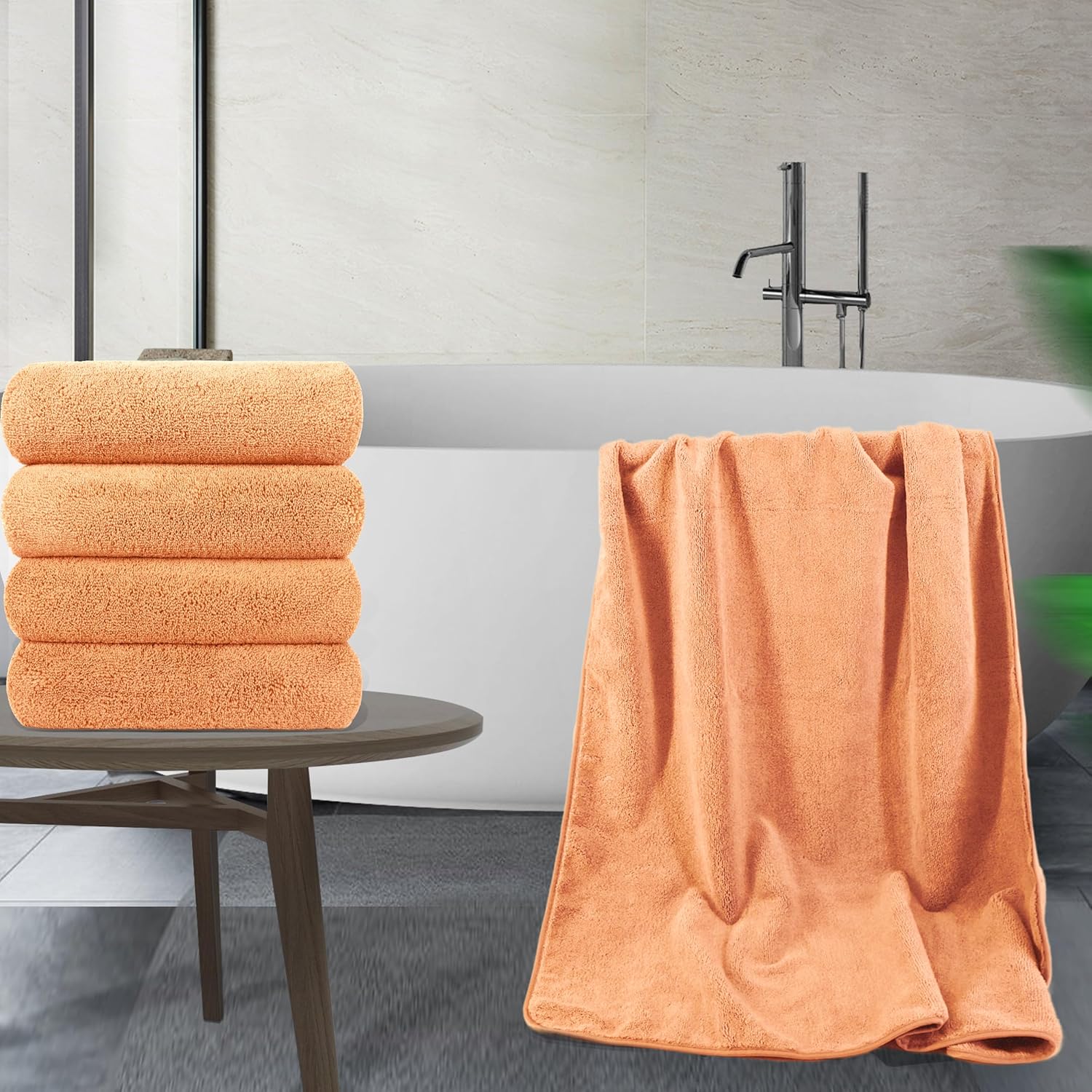 POLYTE Microfiber Bath Towel 57x30in Pack of 4