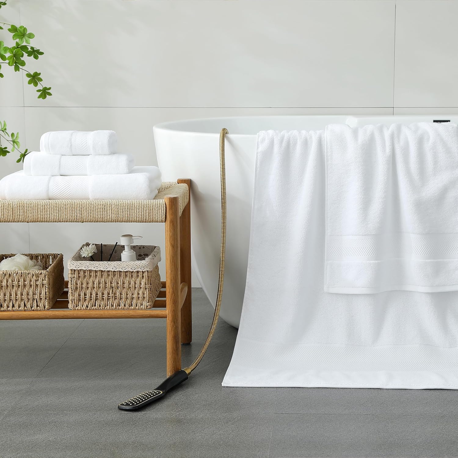 SimpleOpulence 6-Piece Cotton Towel Set - Soft Durable