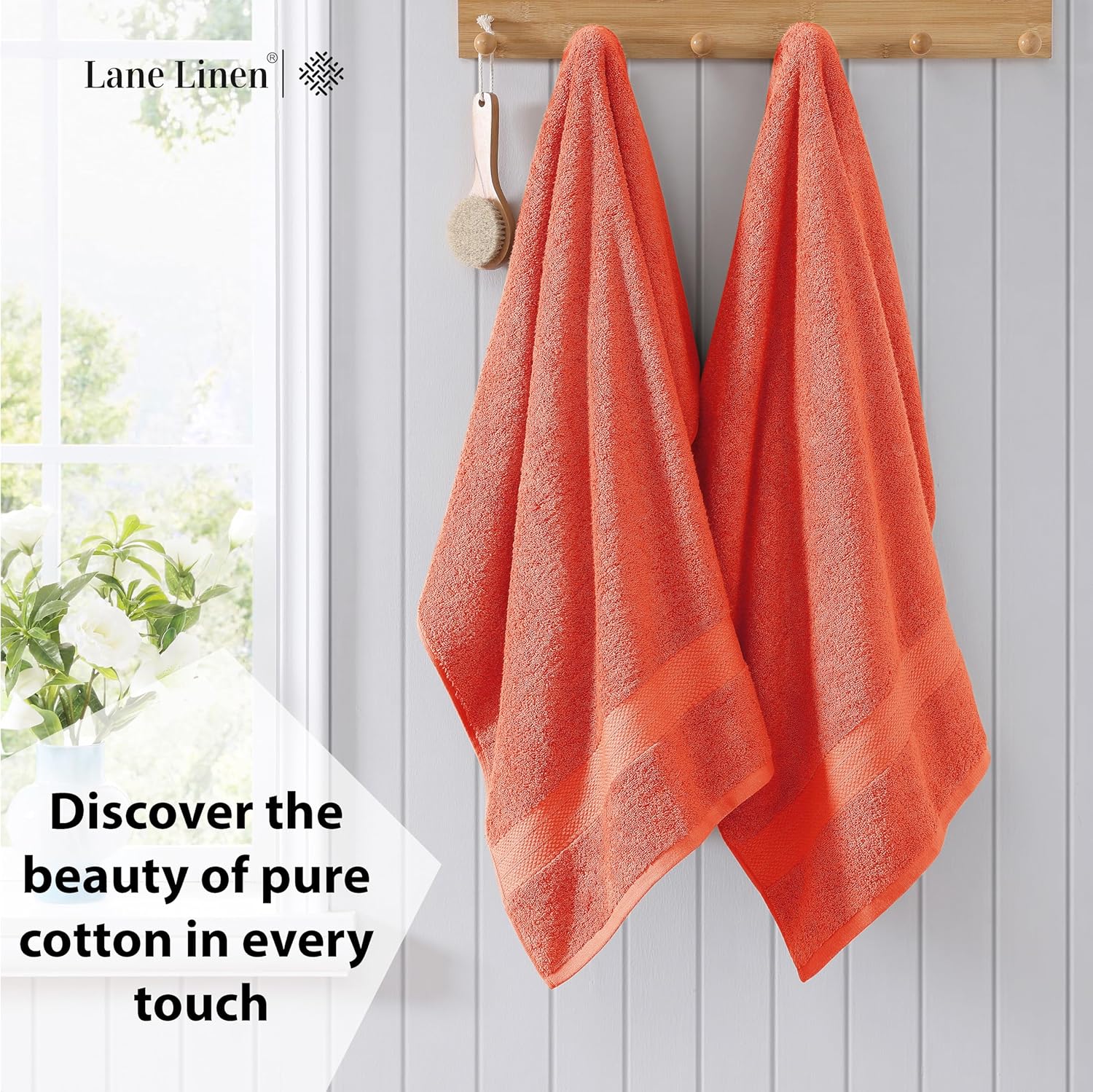 LANE LINEN 100 Cotton Bath Towel Set 4 Pieces