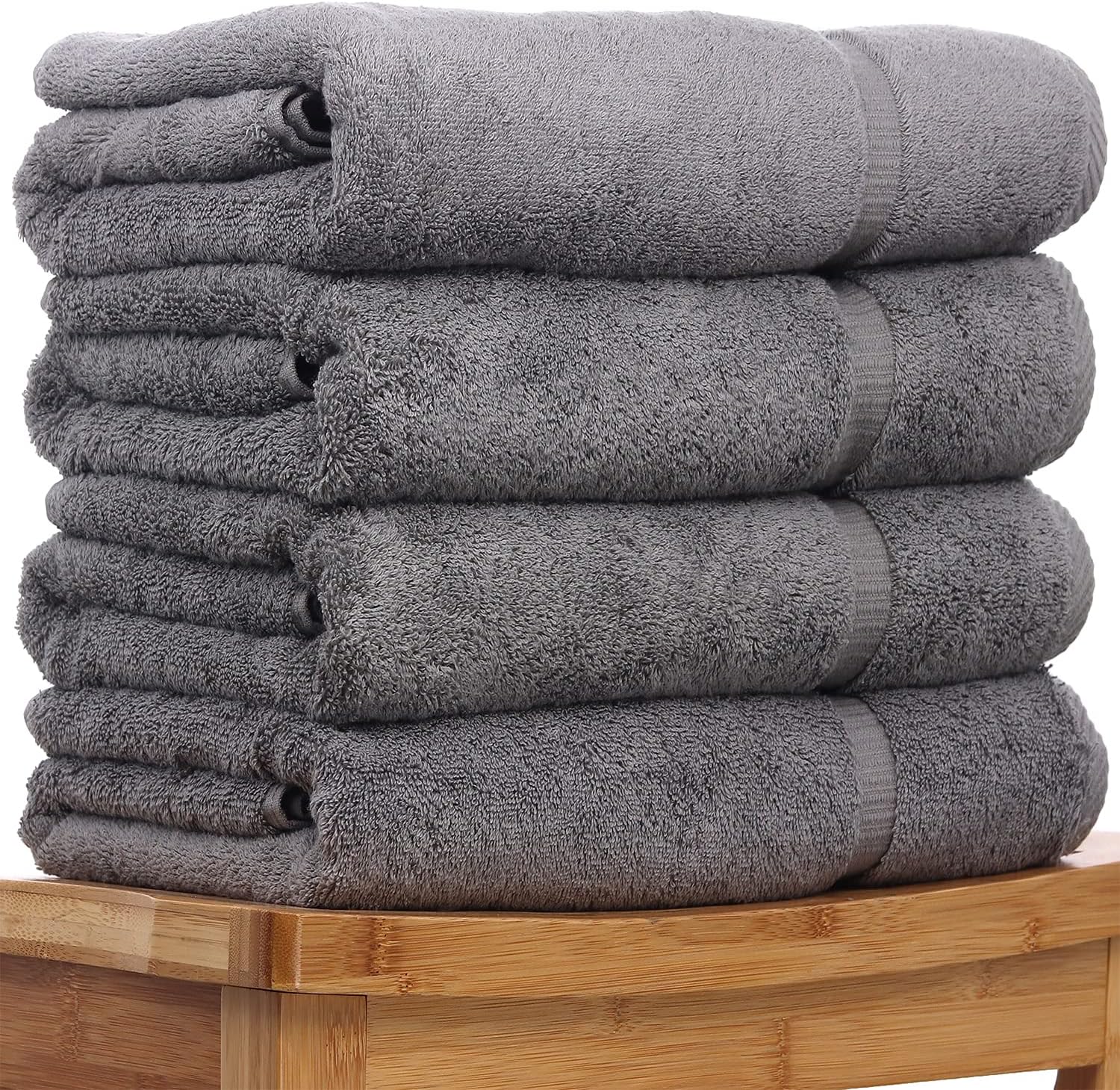 BC BARE COTTON Luxury Hotel Spa Towel Set - 4 pcs Gray 700 GSM