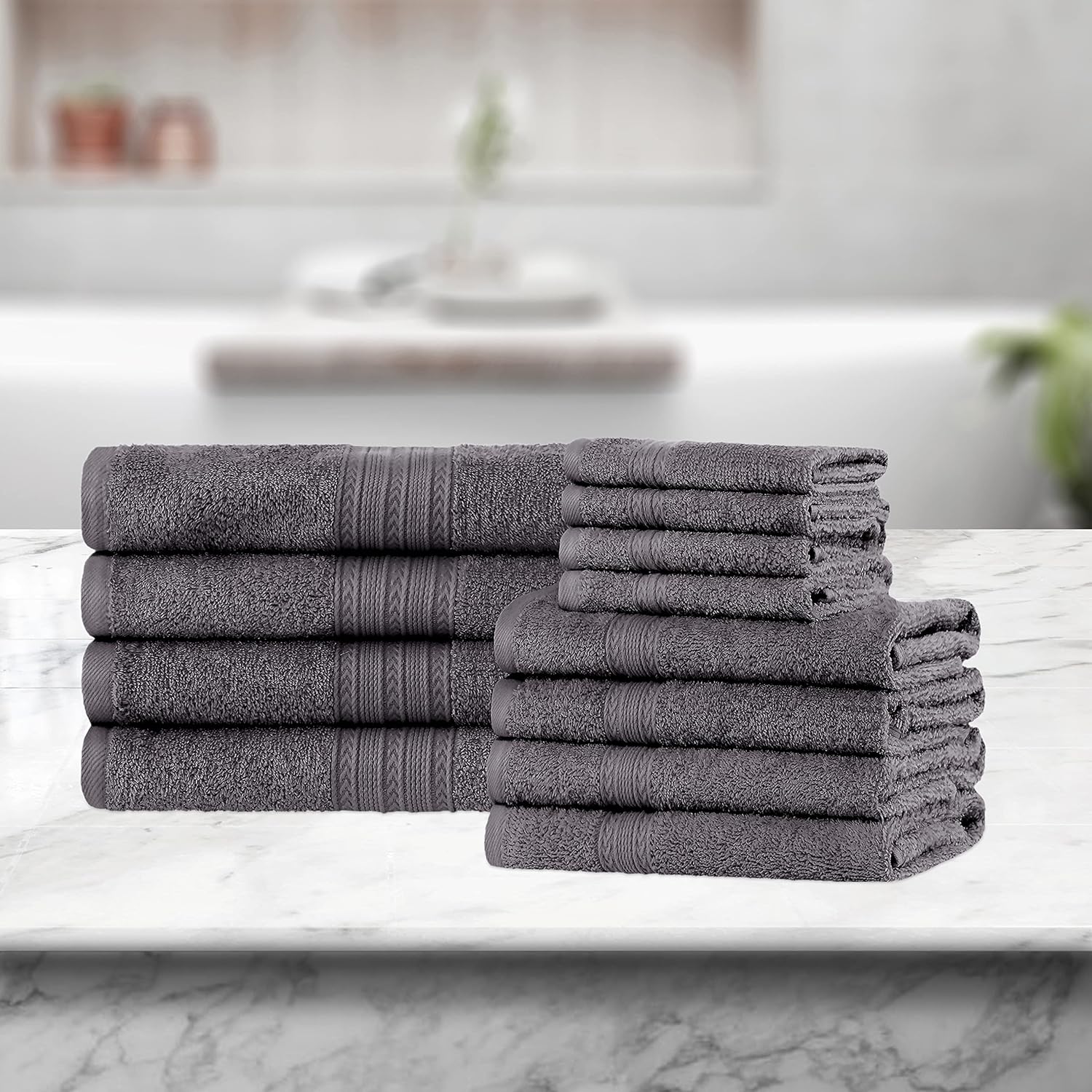 Superior Eco-Friendly Cotton 12-Piece Towel Set