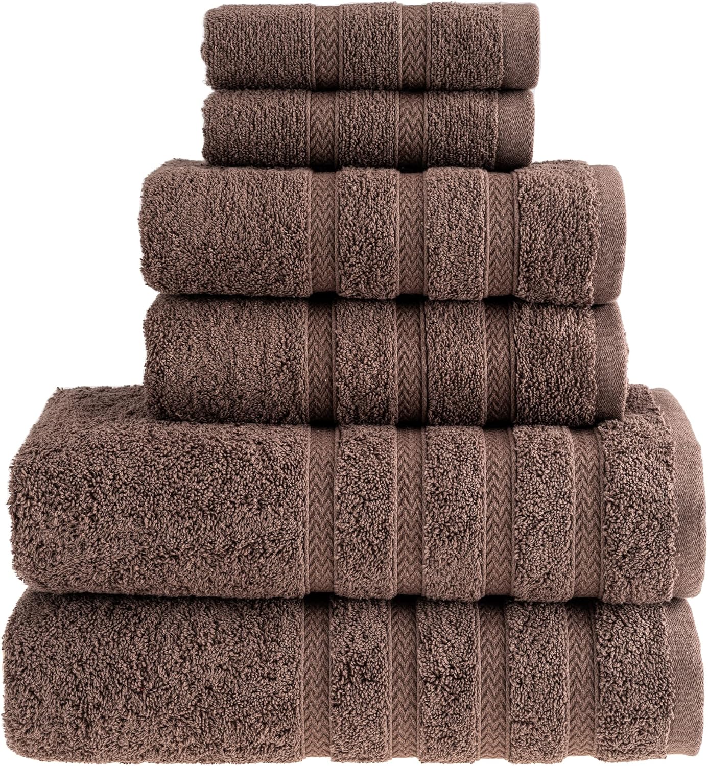 HALLEY Turkish Towels Set 6 Piece 650 GSM 100 Cotton