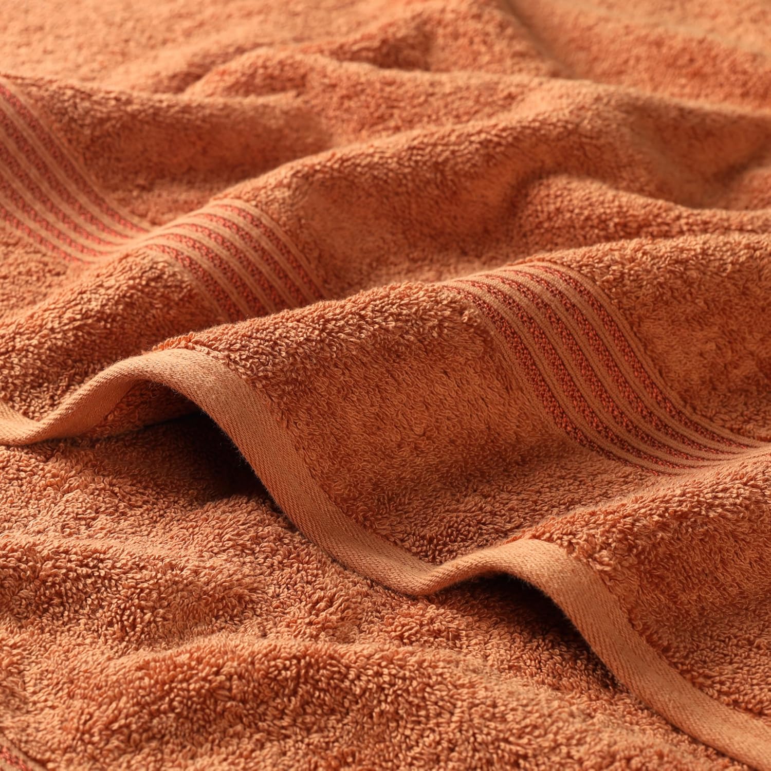 Superior Egyptian Cotton 6-Piece Towel Set Caramel Brown