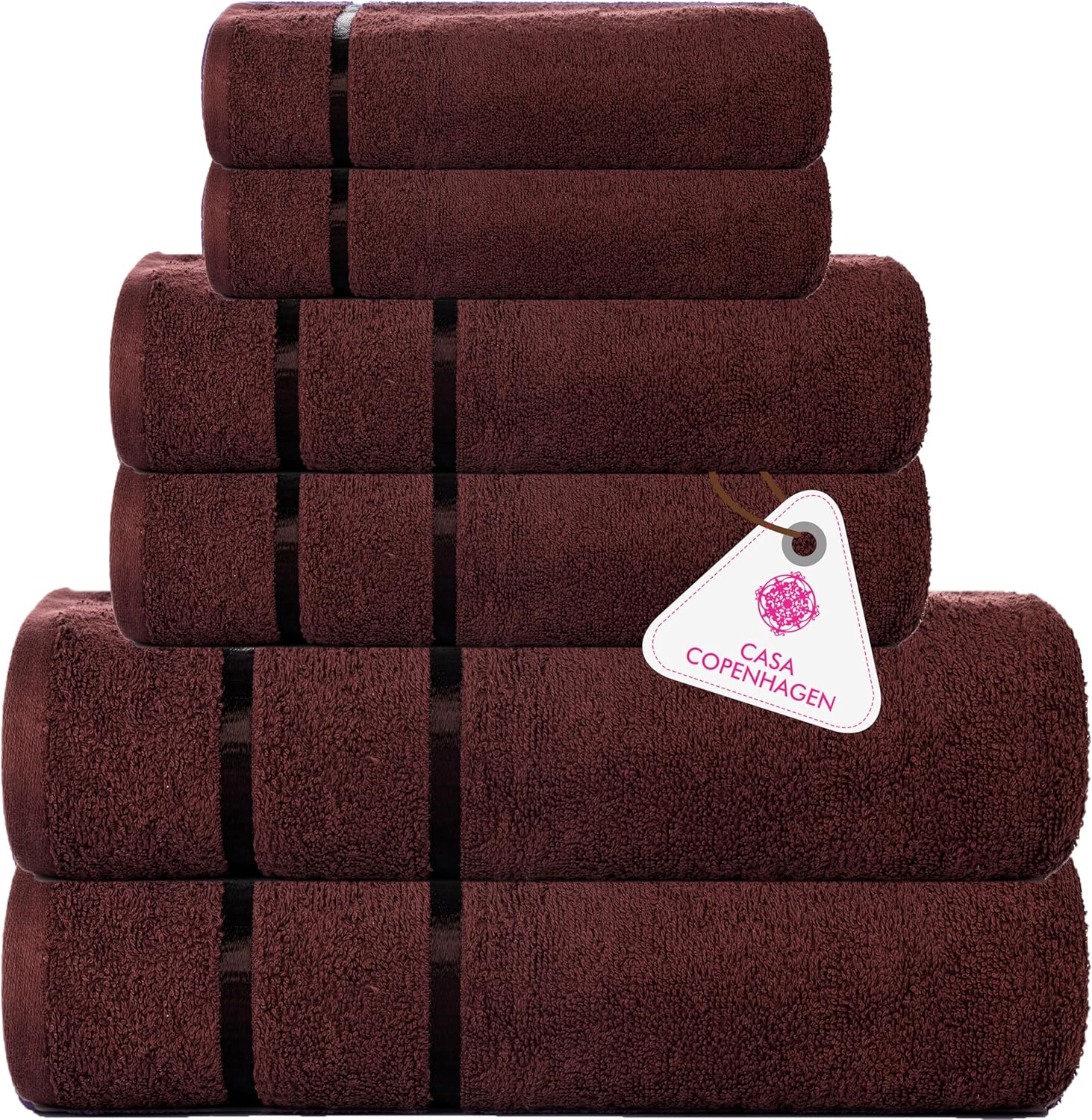 CASA COPENHAGEN Eternal 6-Piece Towel Set in Brown