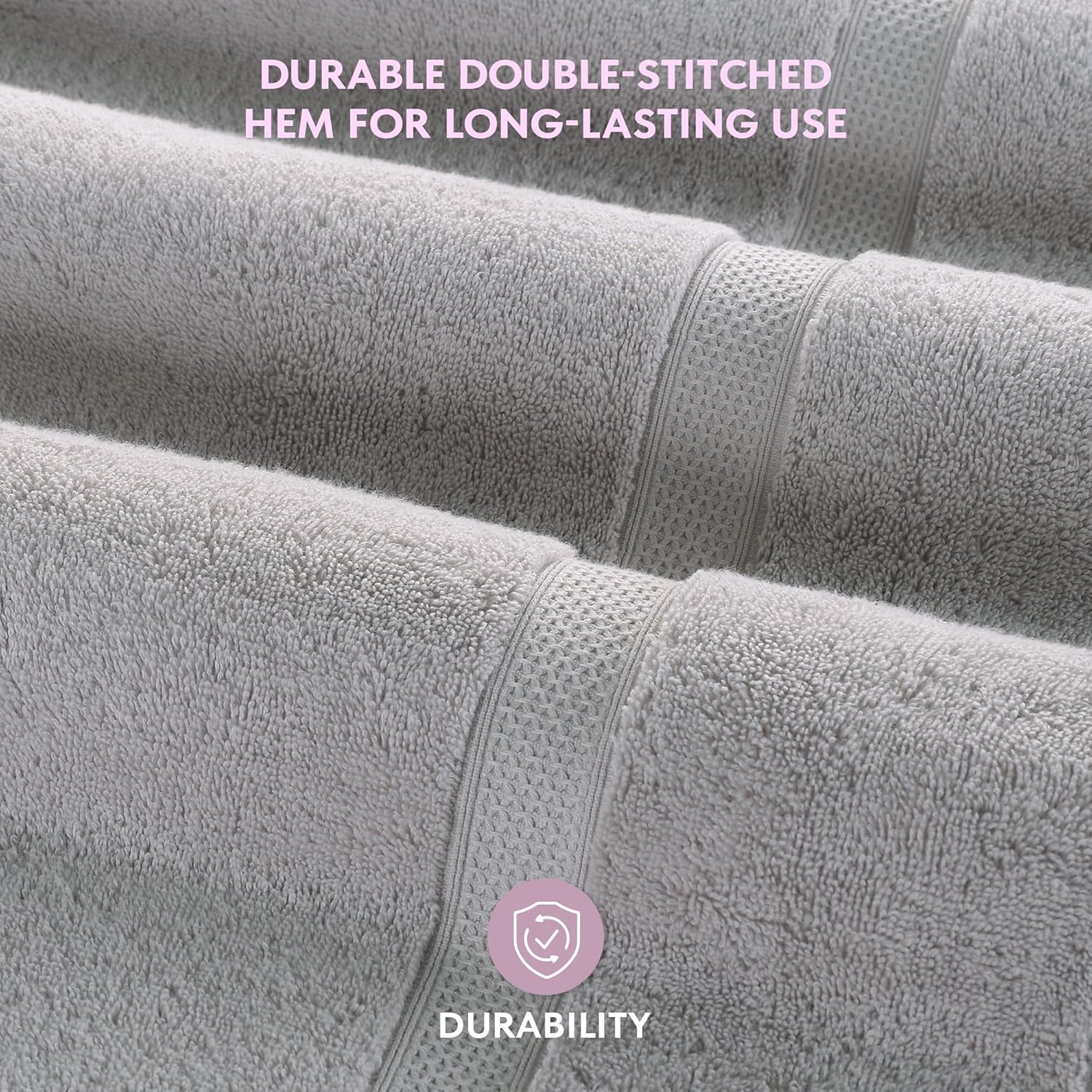 TrendShine Bath Towel Set of 6 - Soft Absorbent Grey