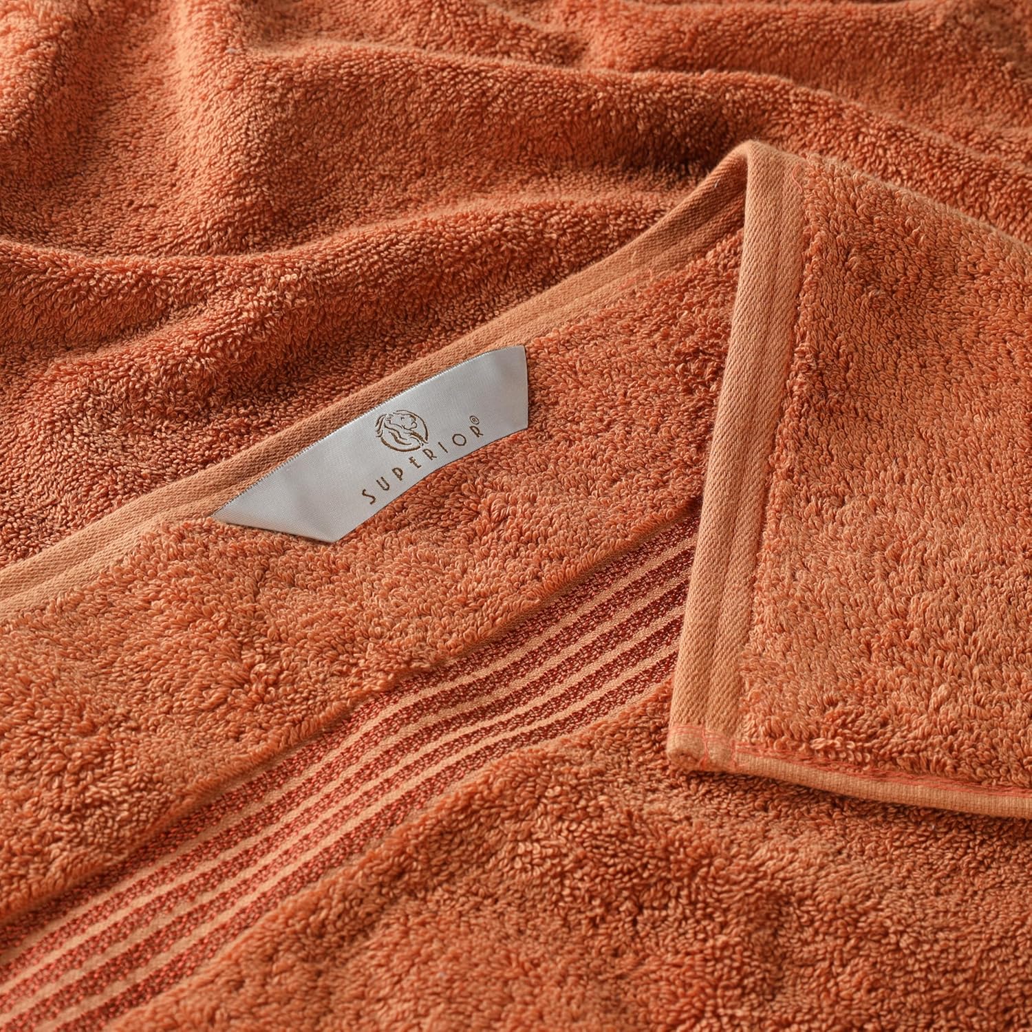 Superior Egyptian Cotton 6-Piece Towel Set Caramel Brown