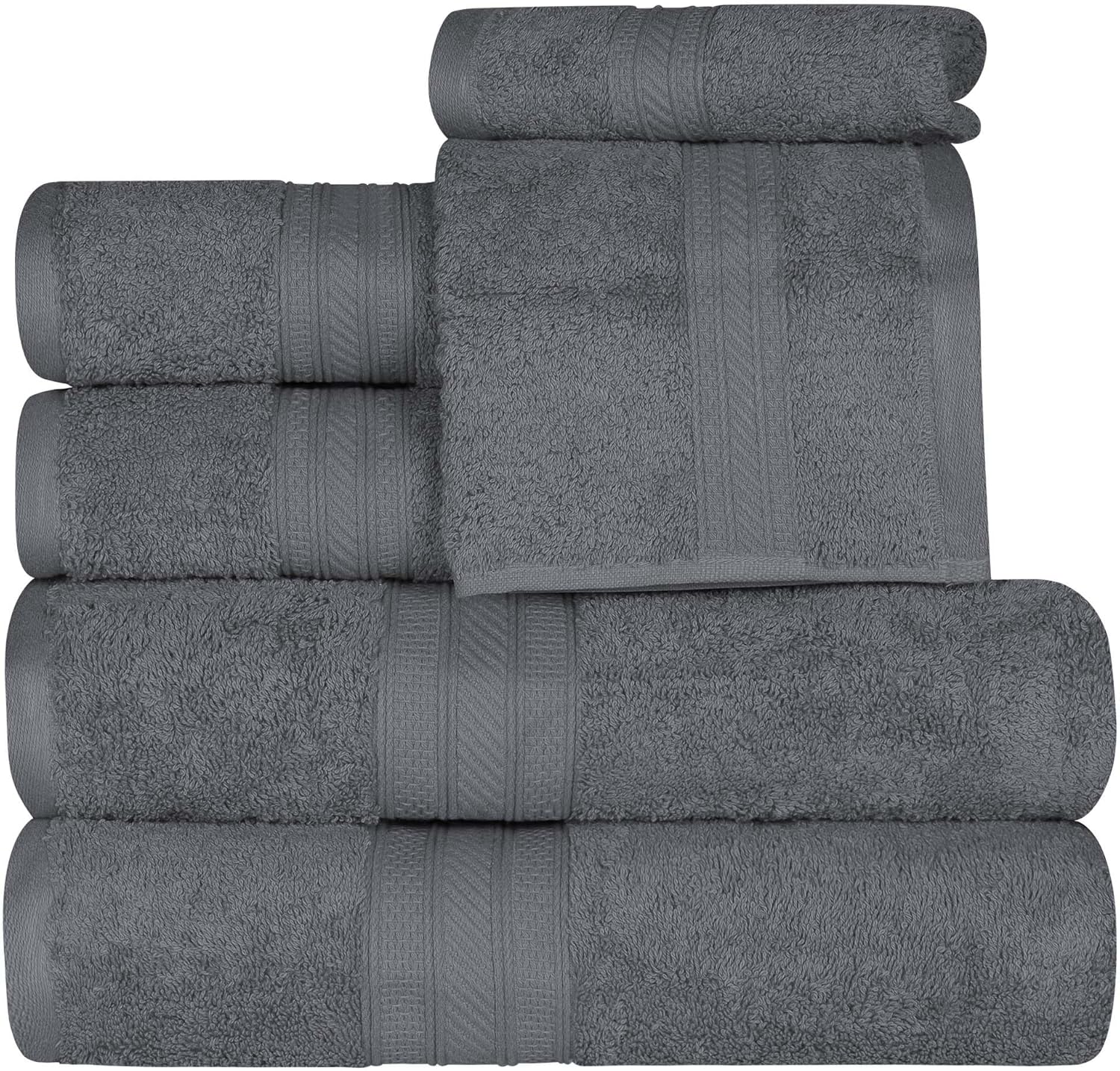 Superior 700 GSM 6-Piece Cotton Towel Set - Grey