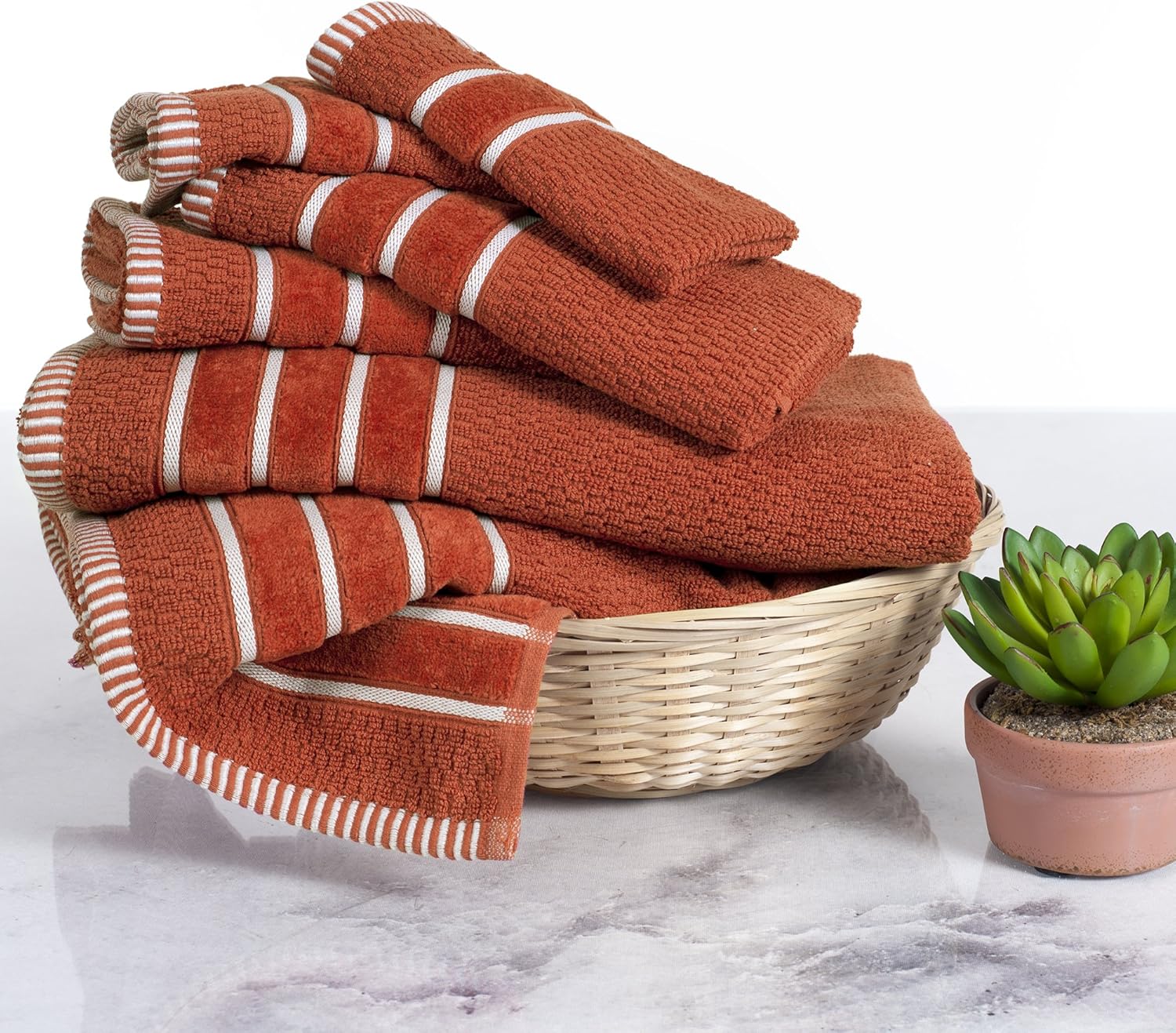 Luxury Cotton Towel Set - 6 Piece Orange