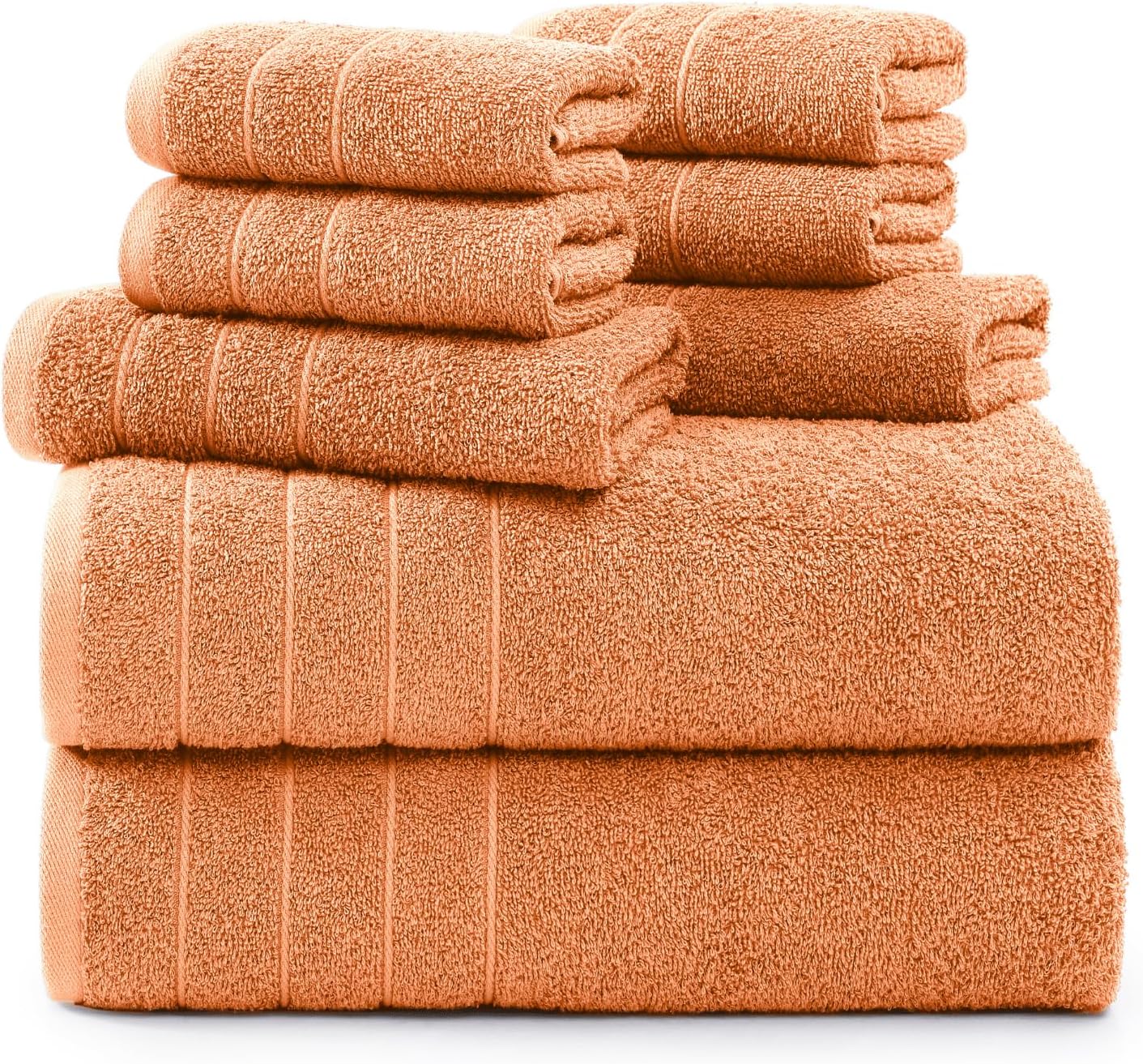 Casa Platino 100 Cotton Towel Set 8 Pc Peach Fuzz