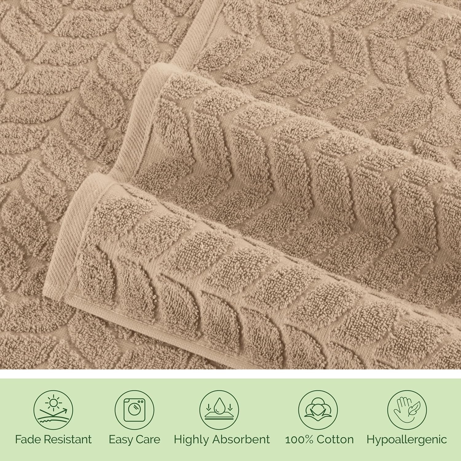 Elegant Comfort 6-Piece Turkish Cotton Towel Set - Taupe