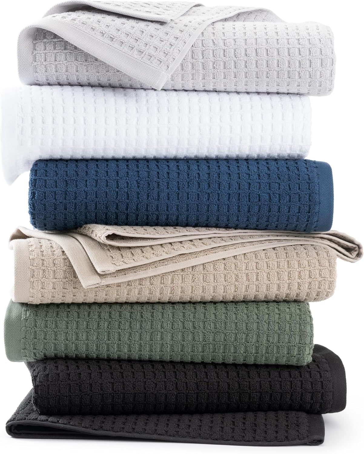 DKNY Quick Dry Cotton Towel Set - 2 Bath 2 Hand 2 Washcloths Moss