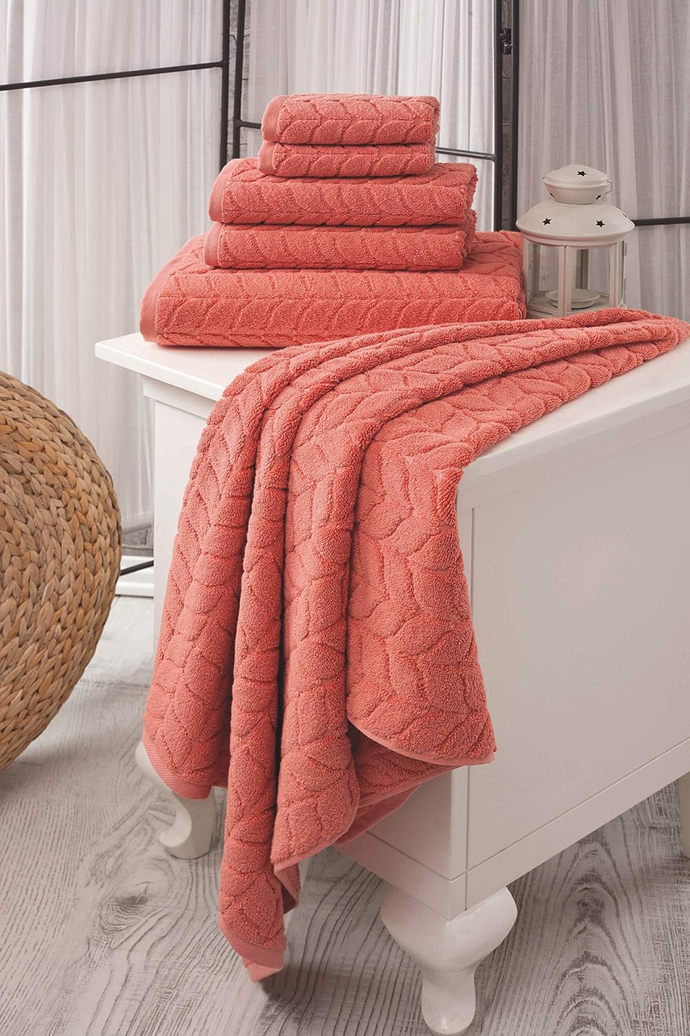 BAGNO MILANO Turkish Bath Towel Set - Coral Red