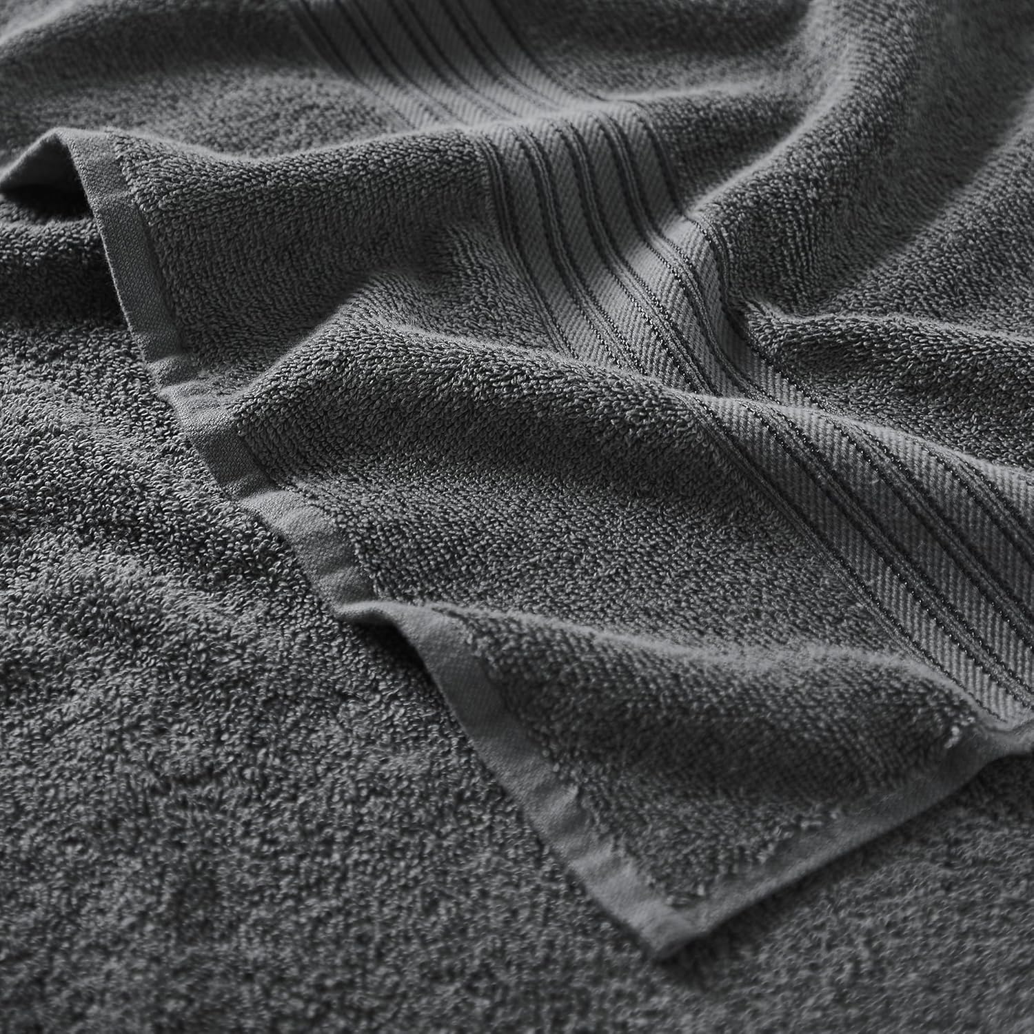 Great Bay Home Grey Bath Towel Set 6 Piece