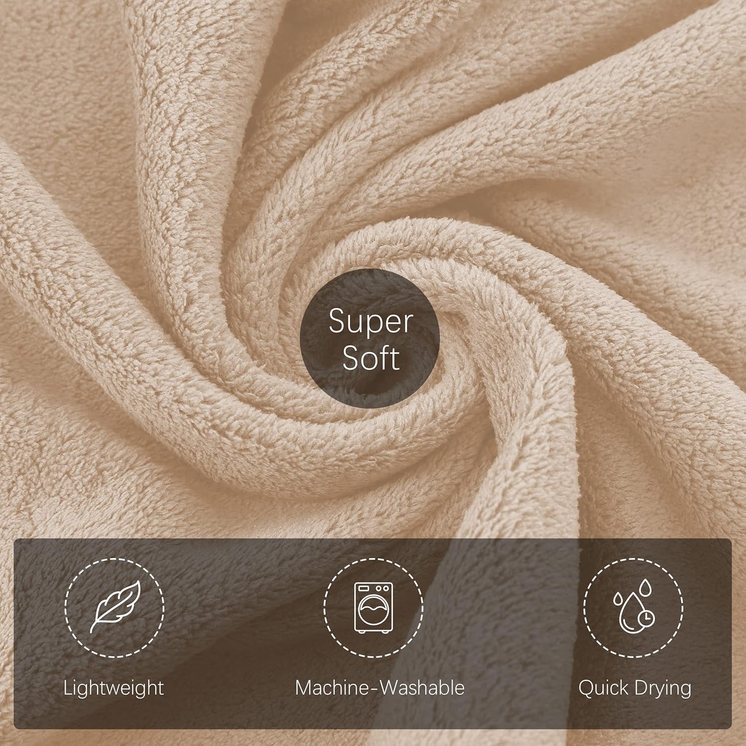 TENSTARS Luxury Silk Hemming Towel Set - 6 Pieces Brown 1